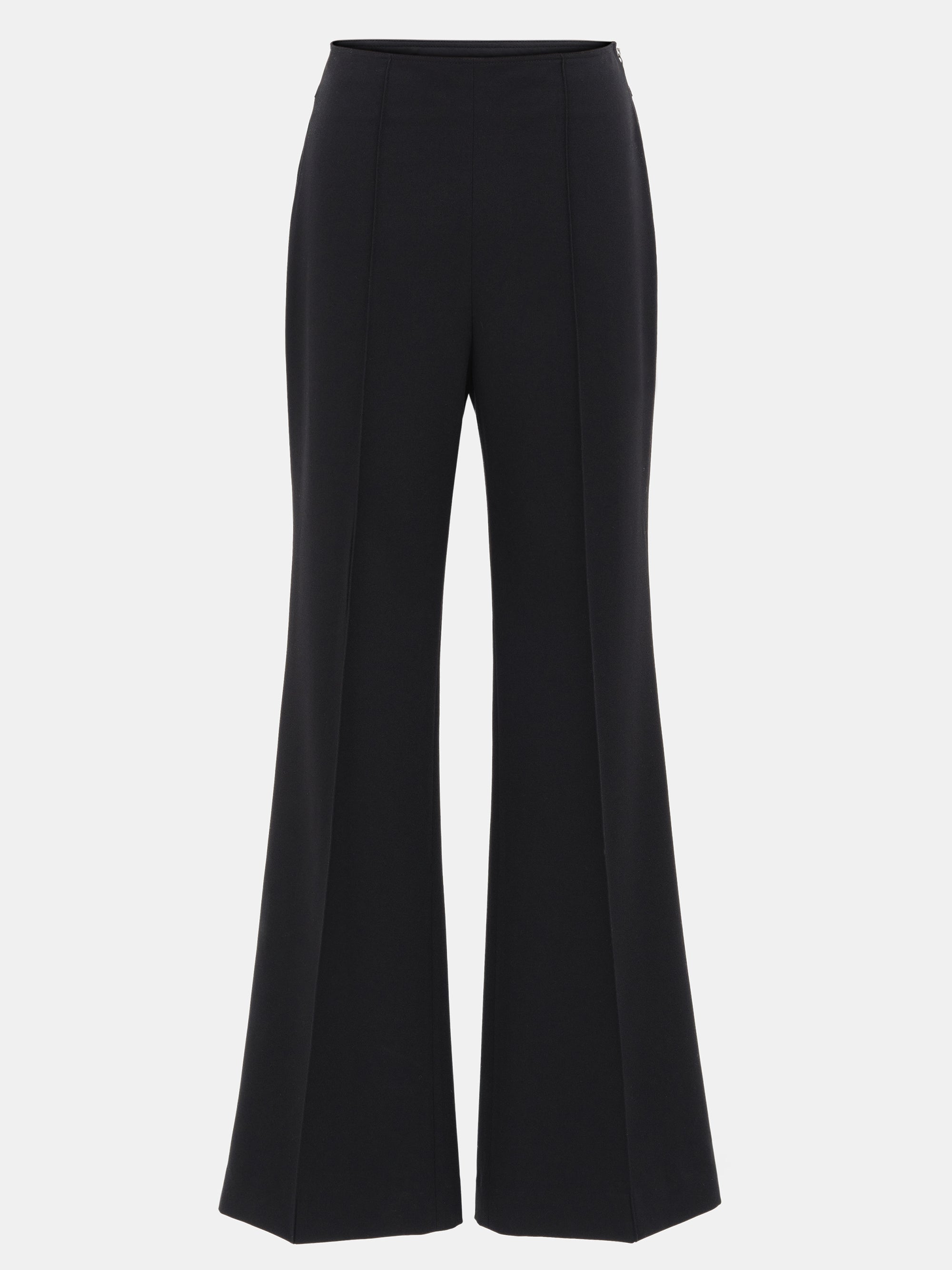 High Rise Zip Trousers, Black