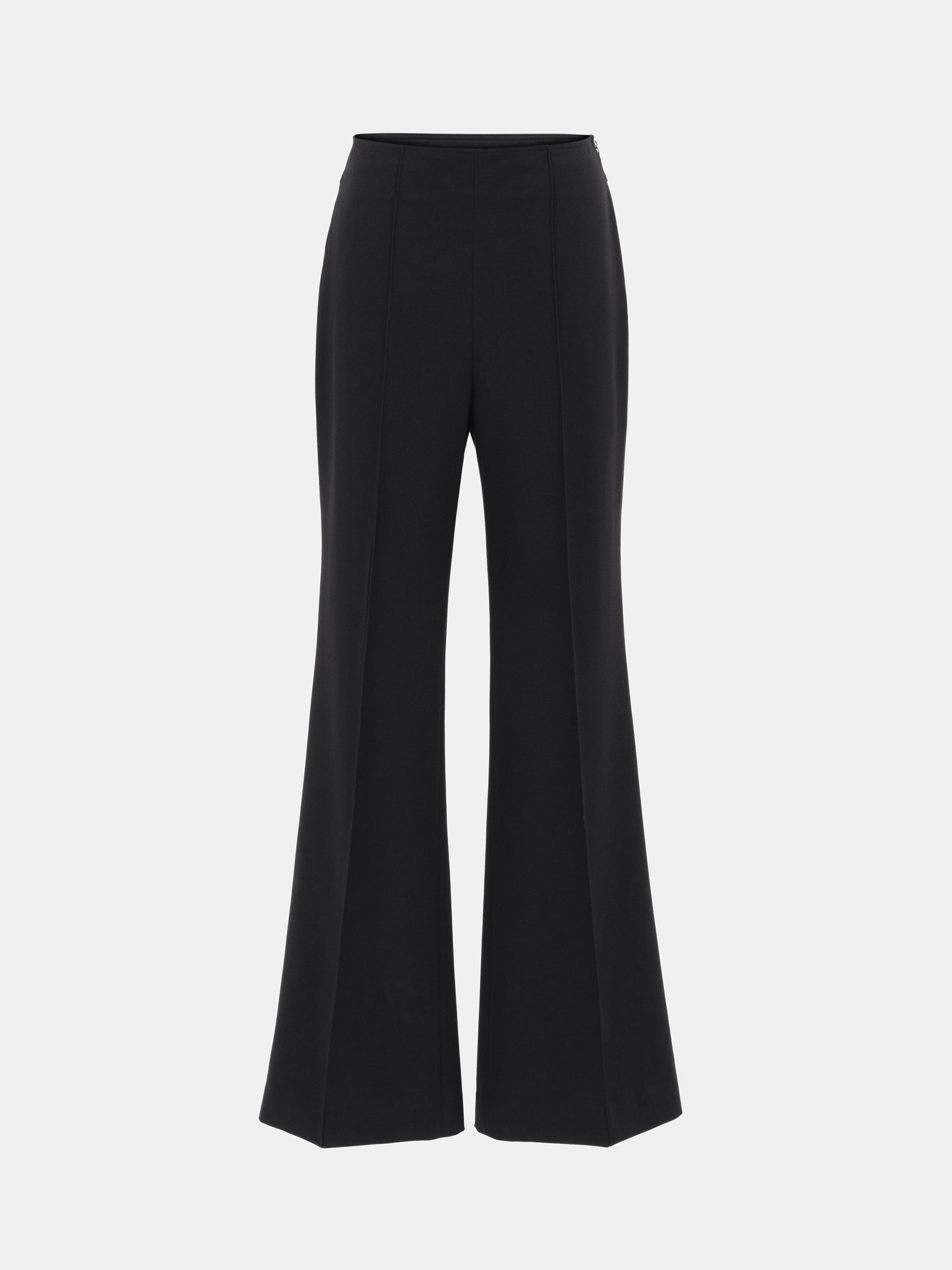 High Rise Zip Trousers, Black