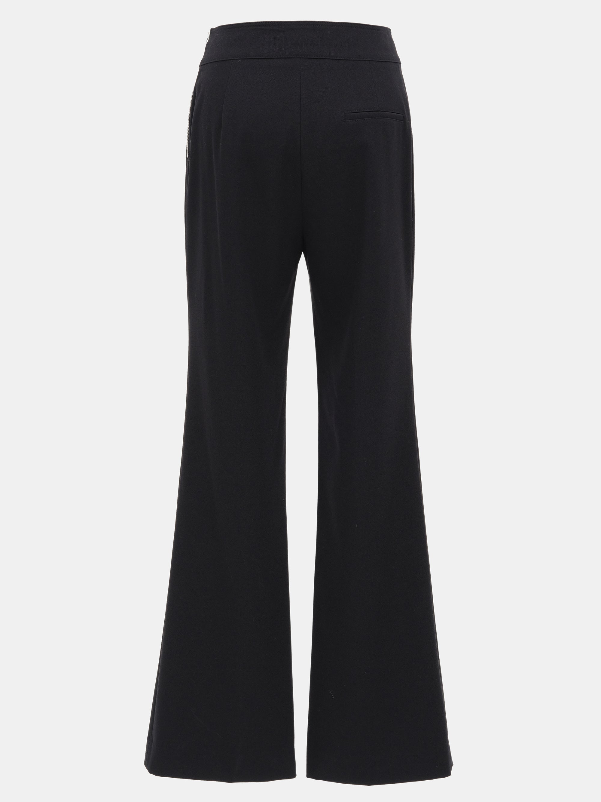 High Rise Zip Trousers, Black