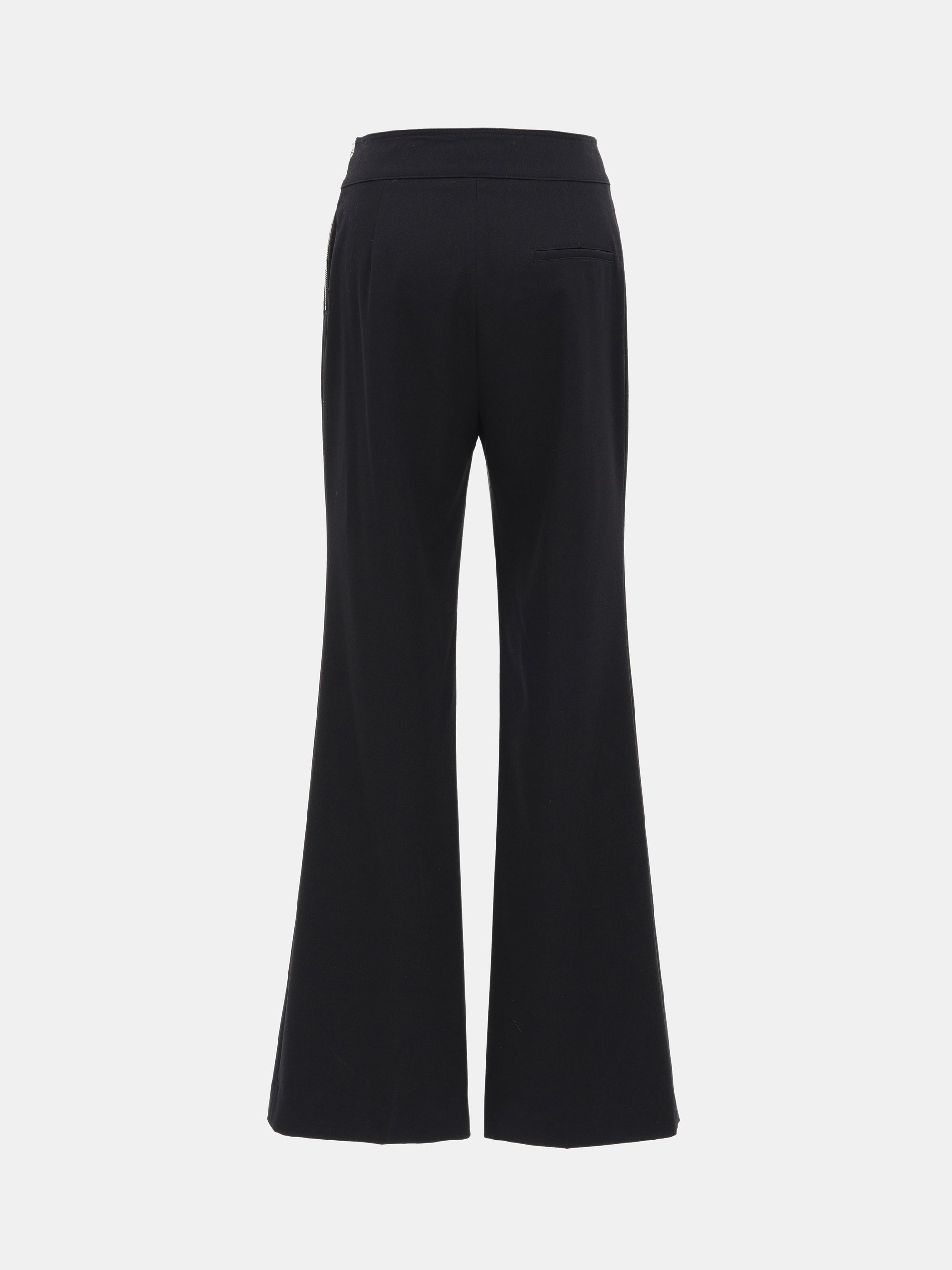 High Rise Zip Trousers, Black