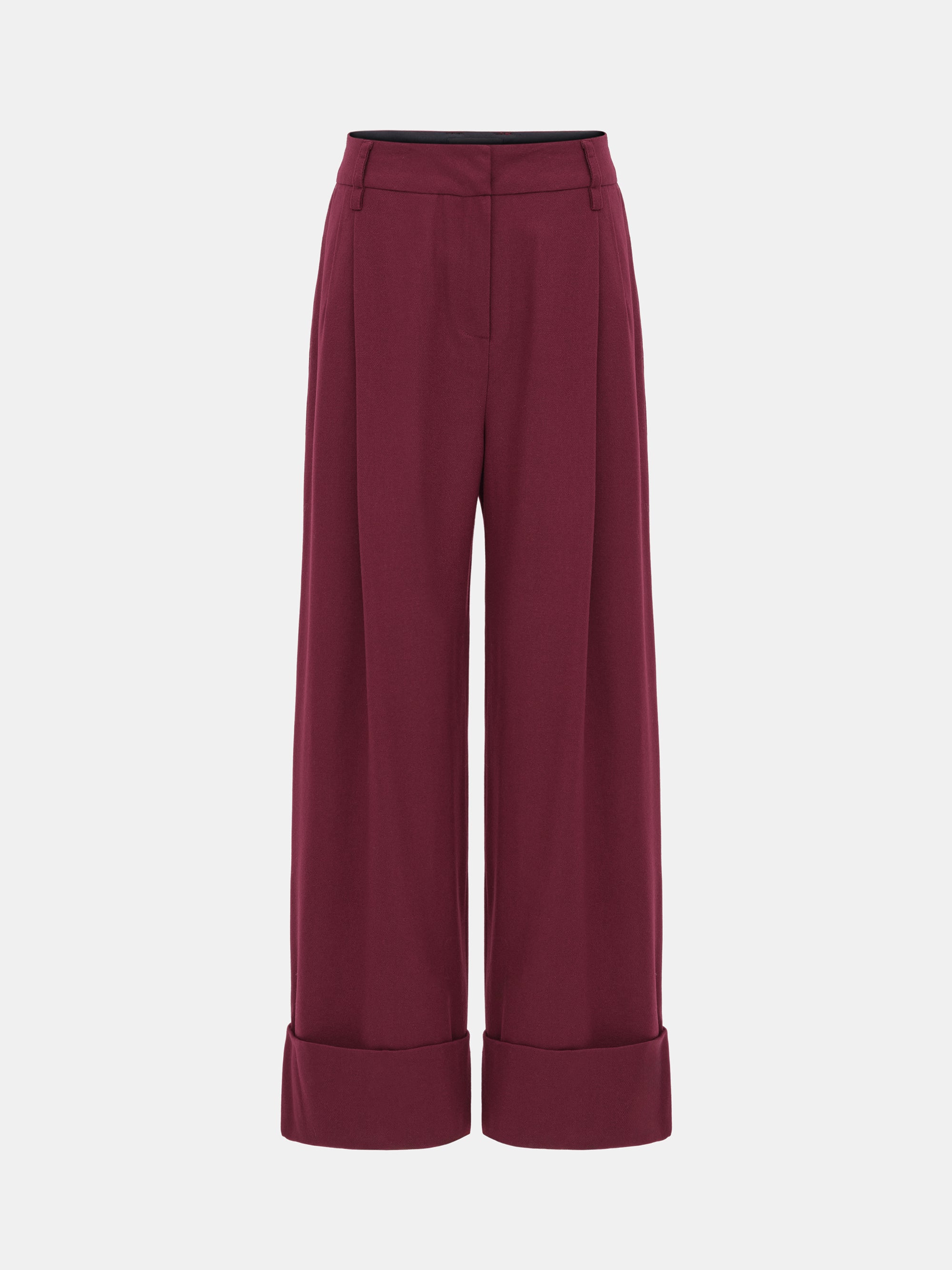 Turn Up Trousers, Burgundy