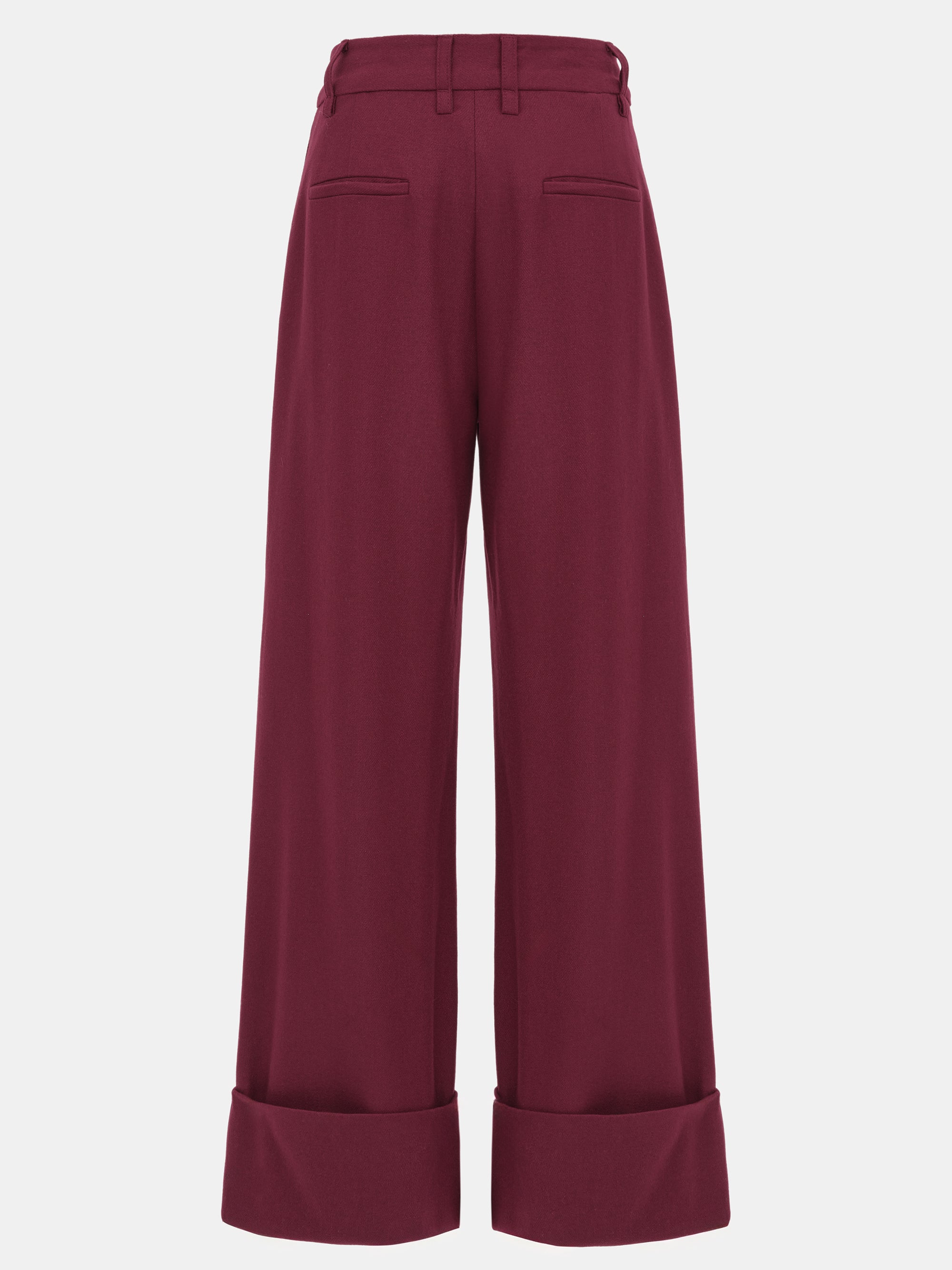 Turn Up Trousers, Burgundy