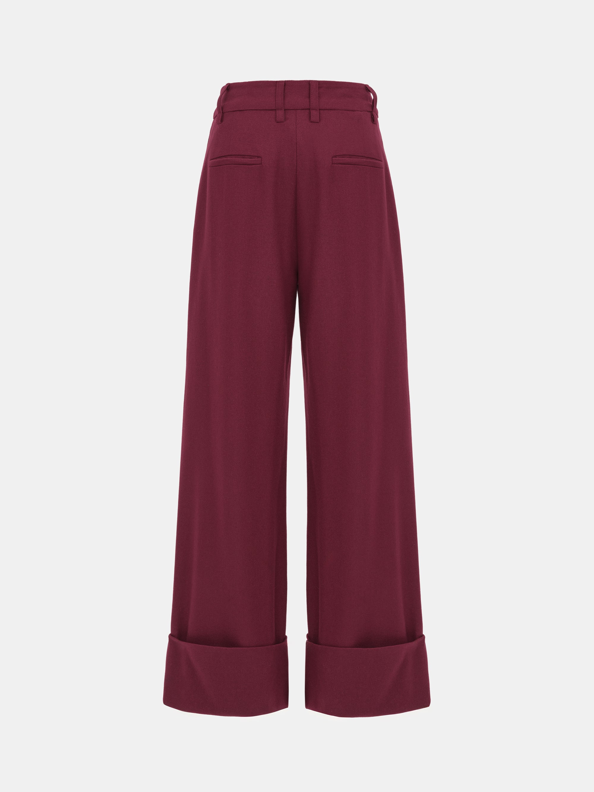 Turn Up Trousers, Burgundy