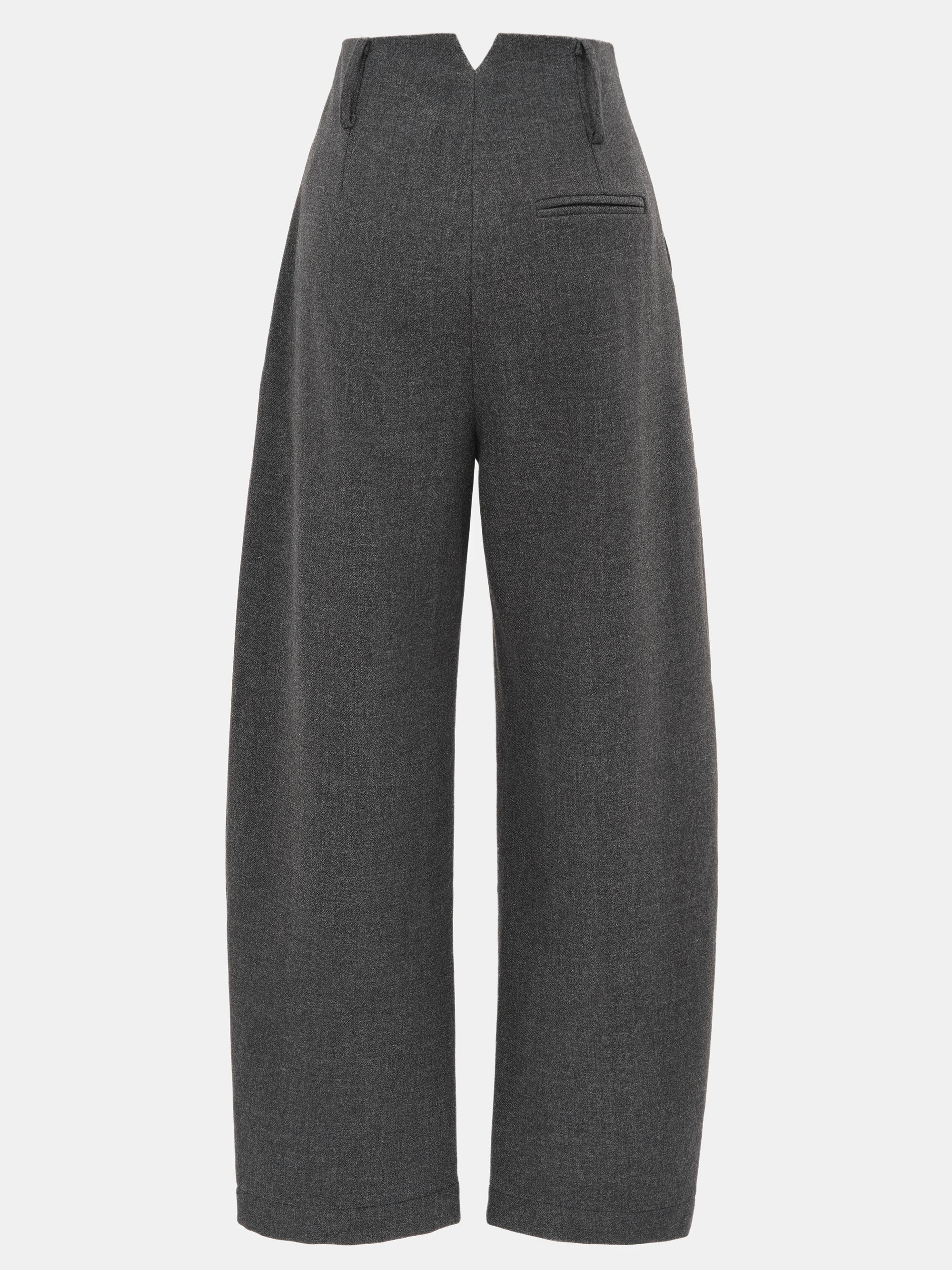 Melange Wool-Blend Trousers, Black