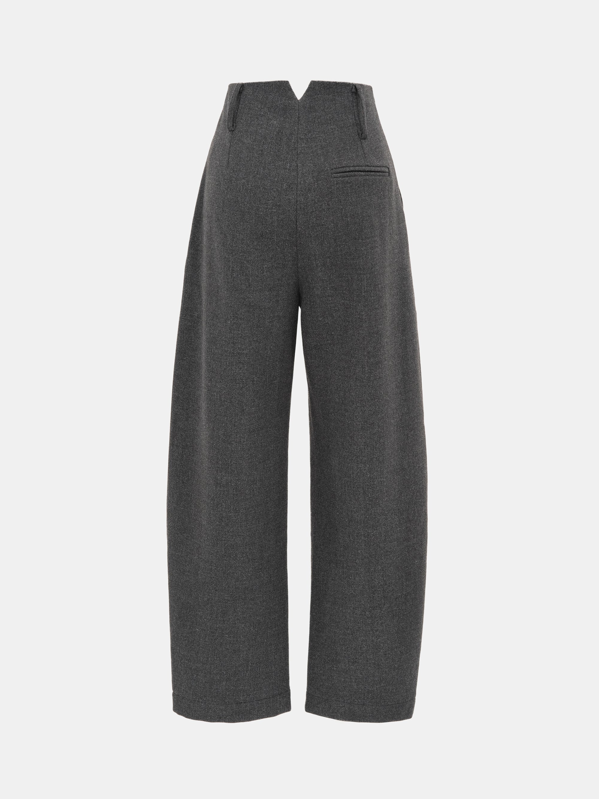 Melange Wool-Blend Trousers, Black