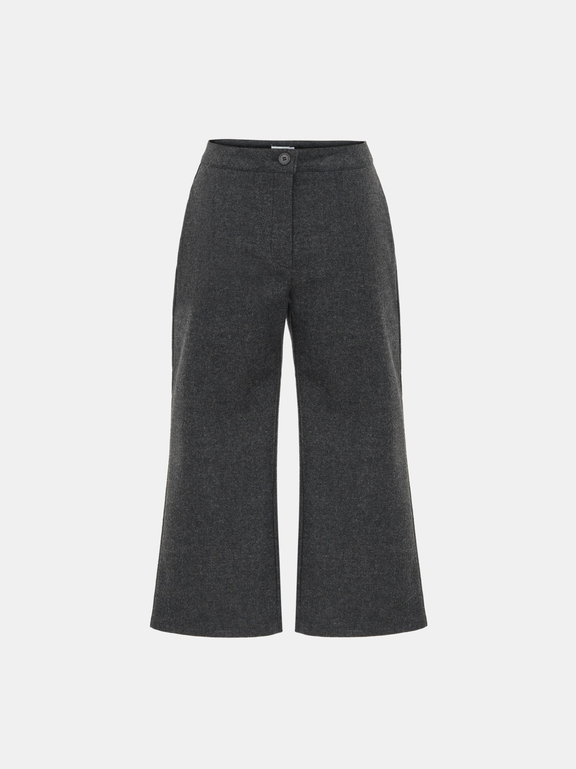 Wool-Blend Knee Pants, Brown