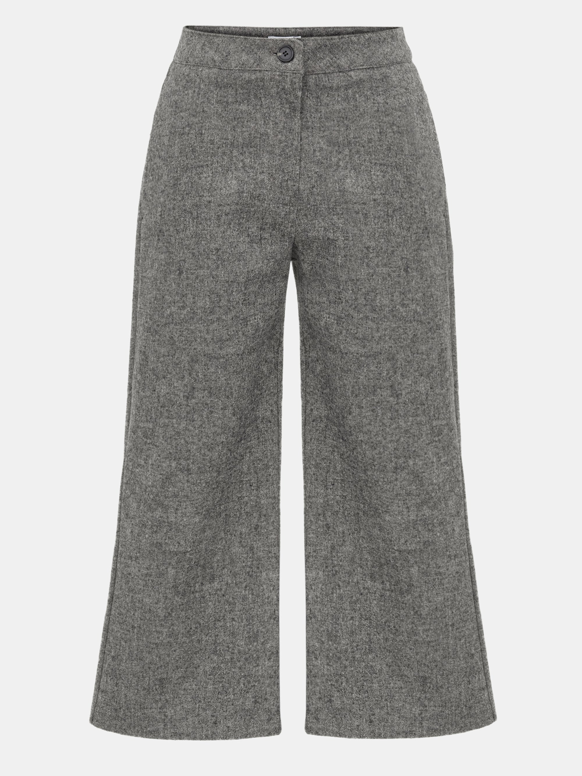Wool-Blend Knee Pants, Grey