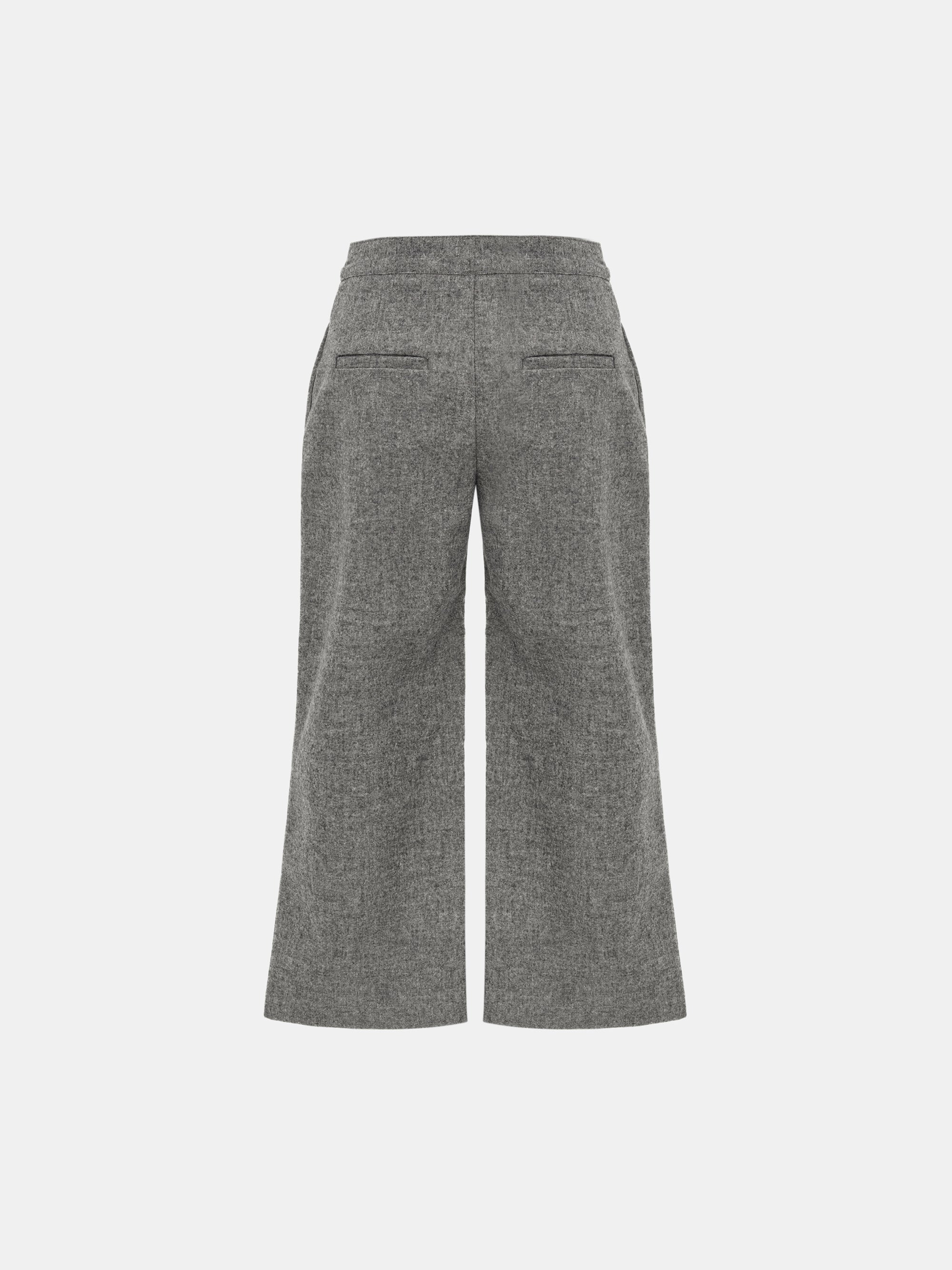 Wool-Blend Knee Pants, Grey