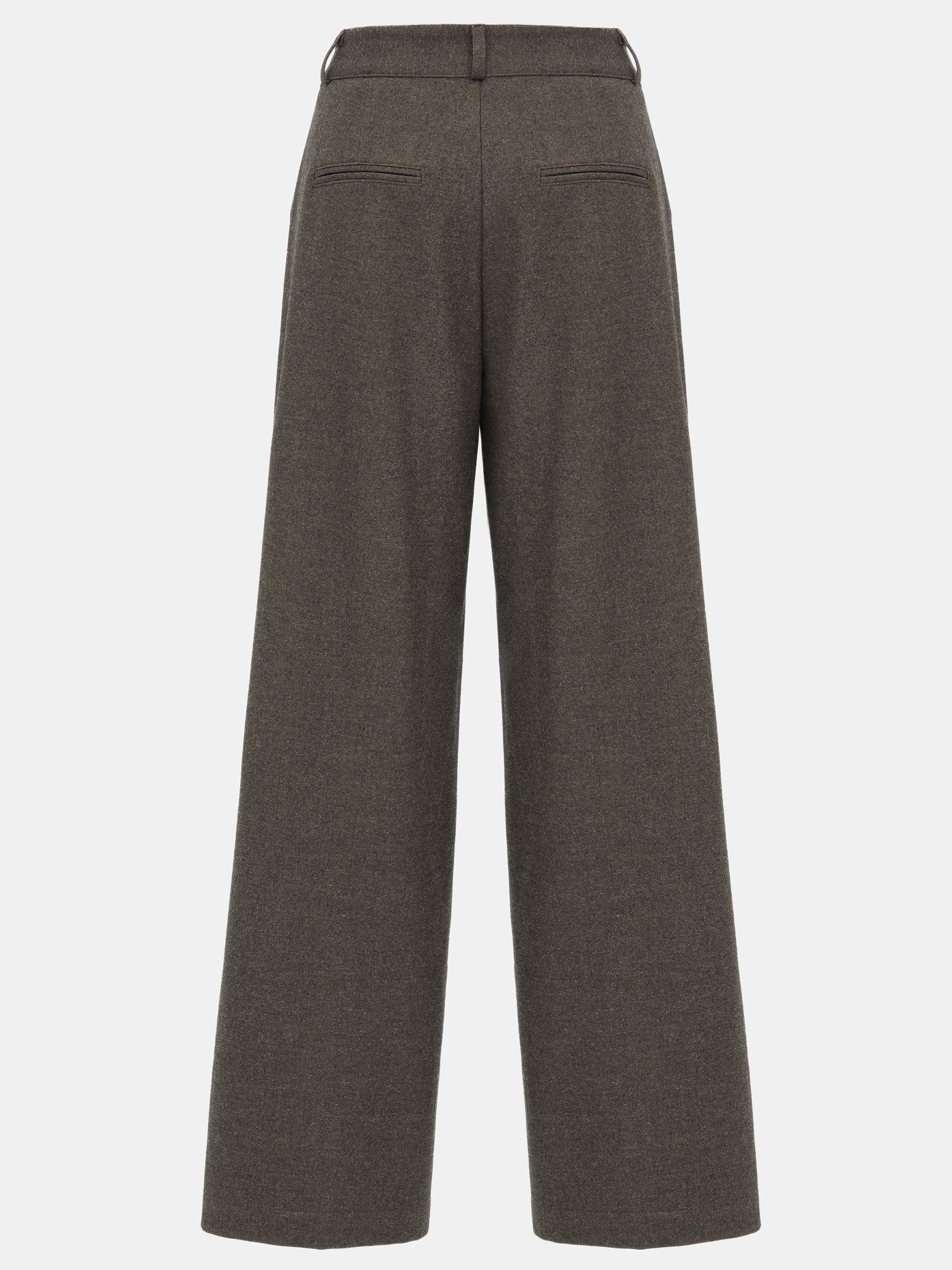 Button Tab Trousers, Brown