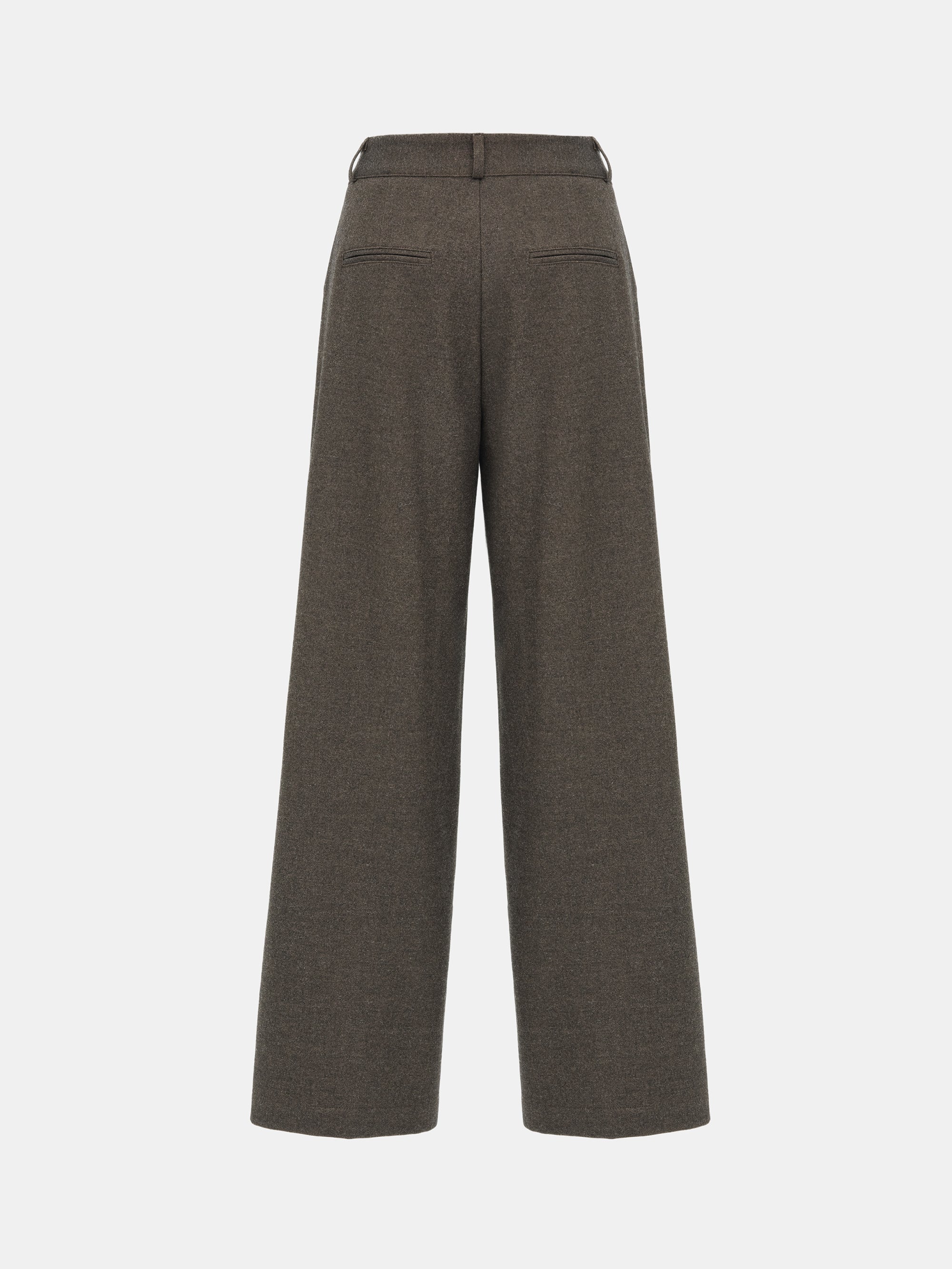 Button Tab Trousers, Brown