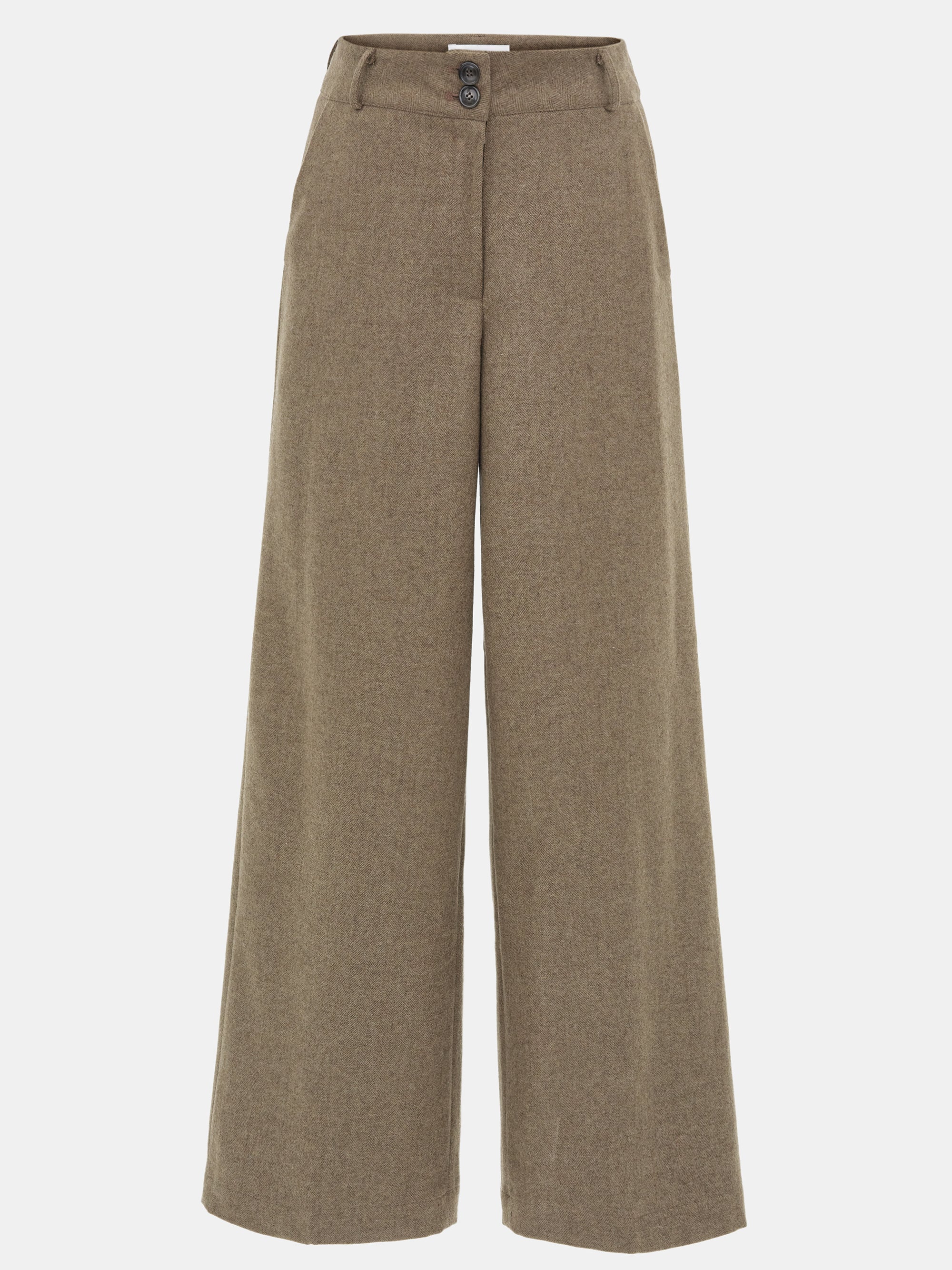Button Suit Pants, Brown