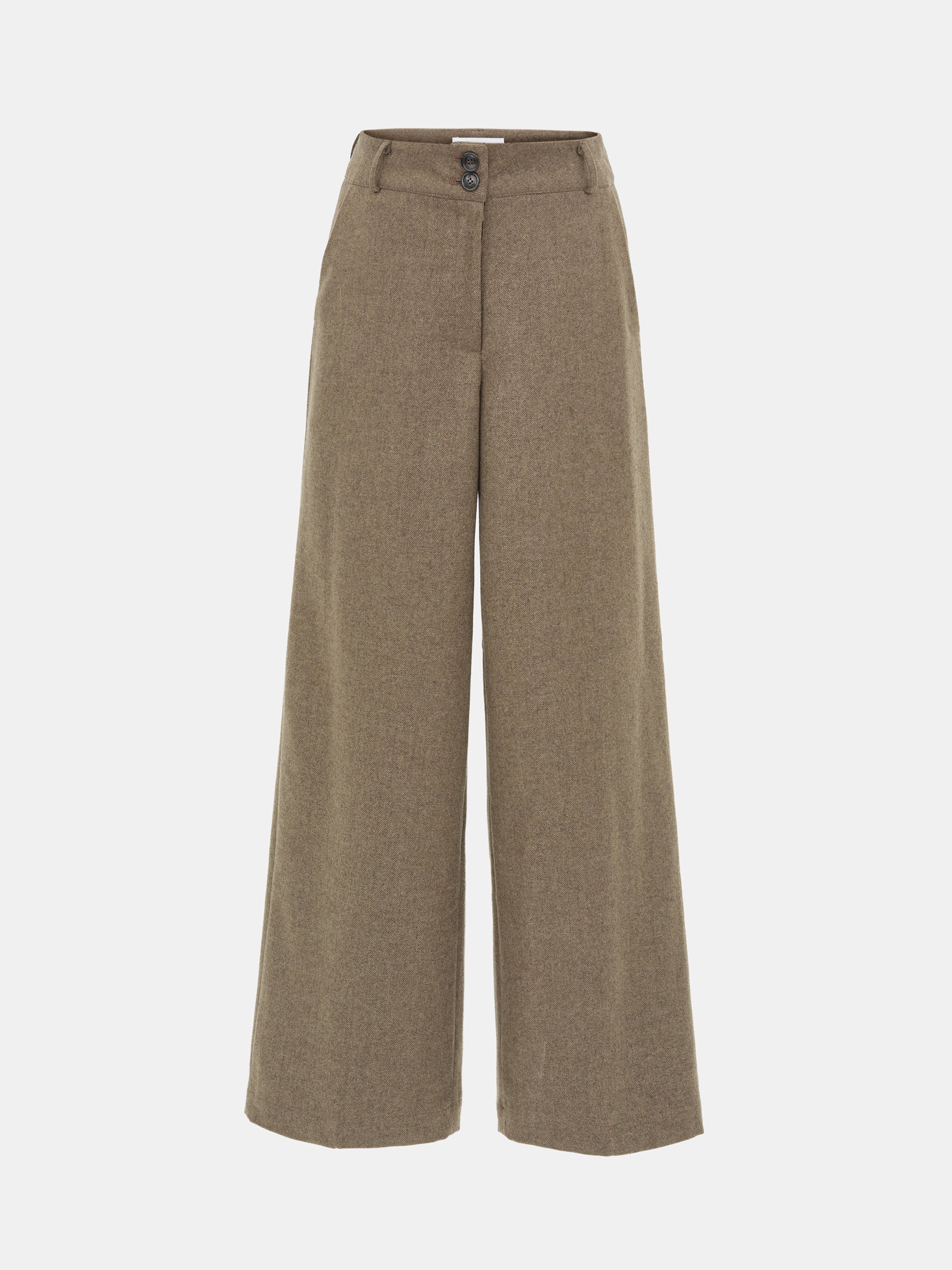 Button Suit Pants, Brown