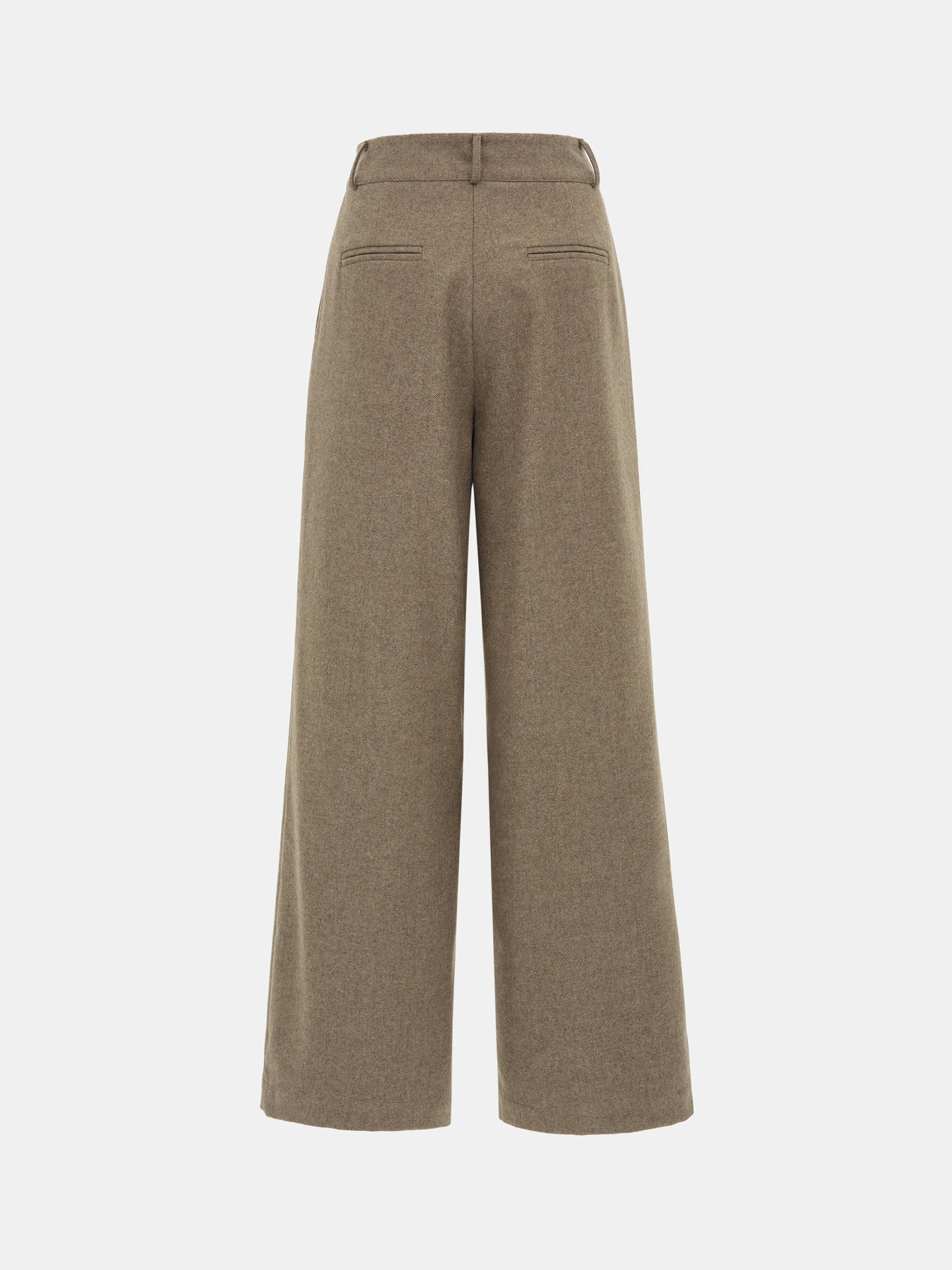 Button Suit Pants, Brown