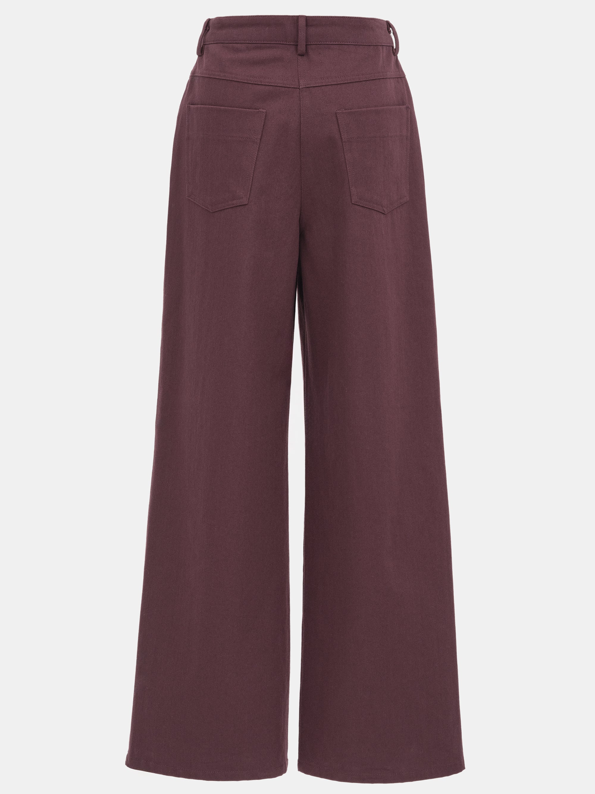 Paneled Cotton Pants, Burgundy
