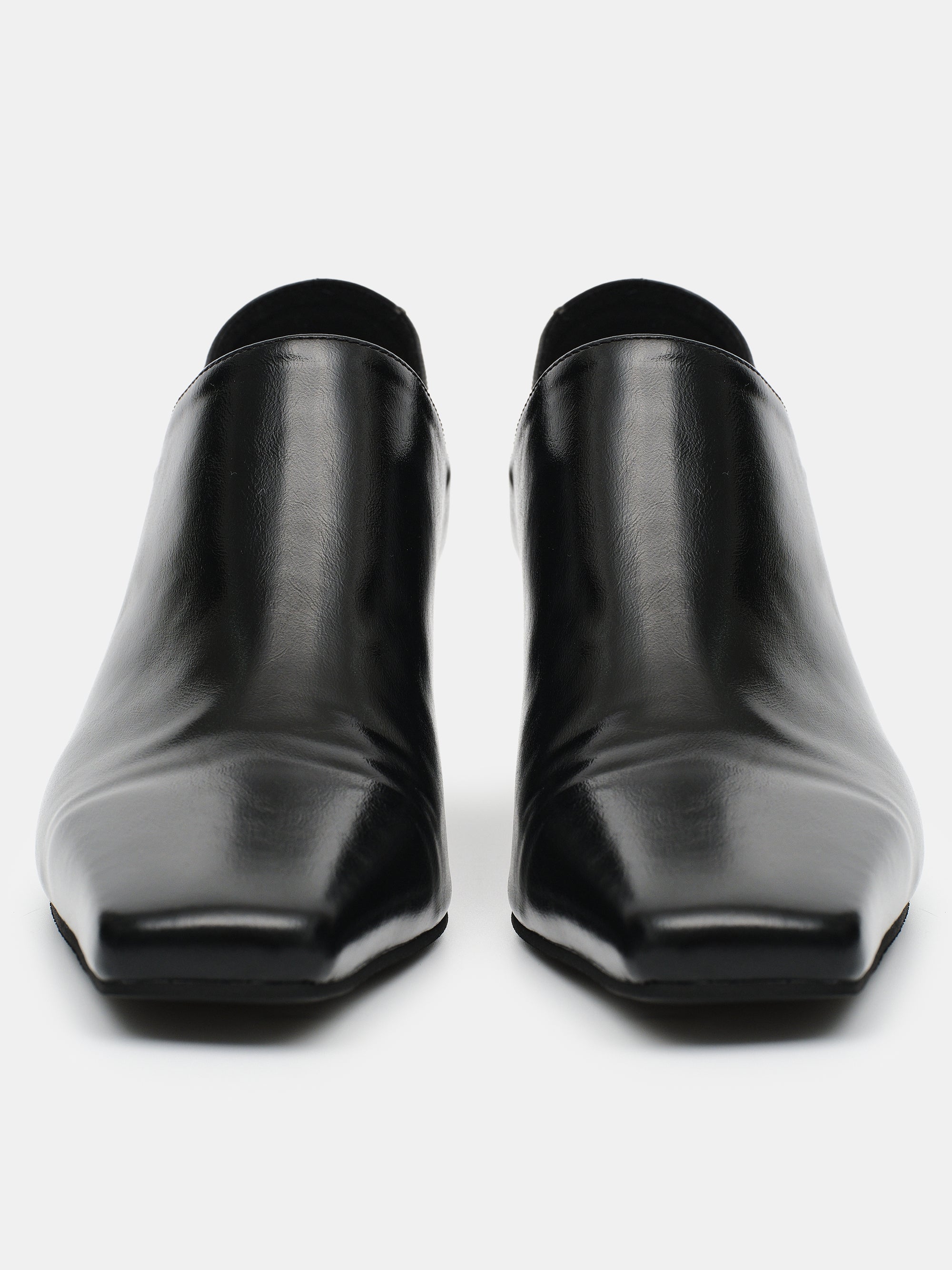 High Vamp Mule Loafers, Black