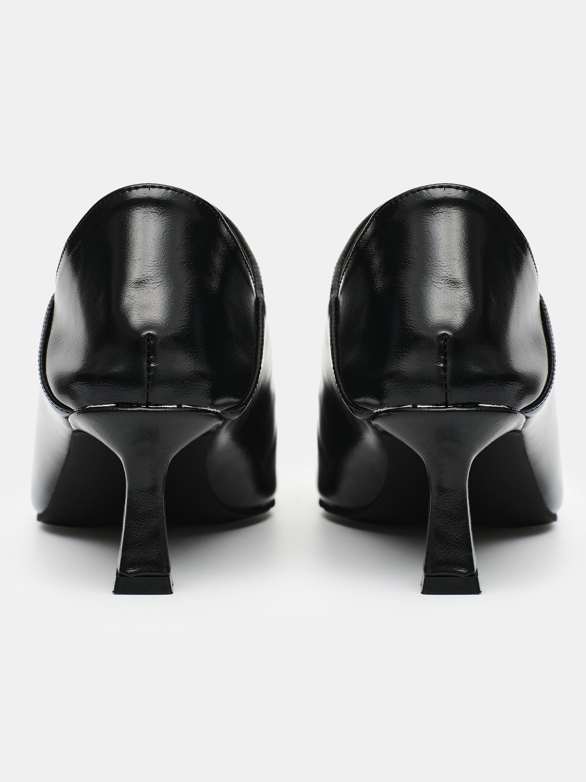 High Vamp Mule Loafers, Black