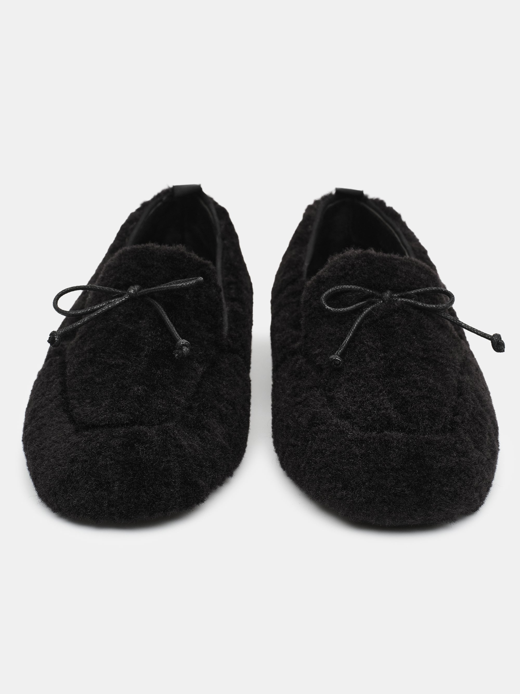 Shearling Moccasin Loafers, Black