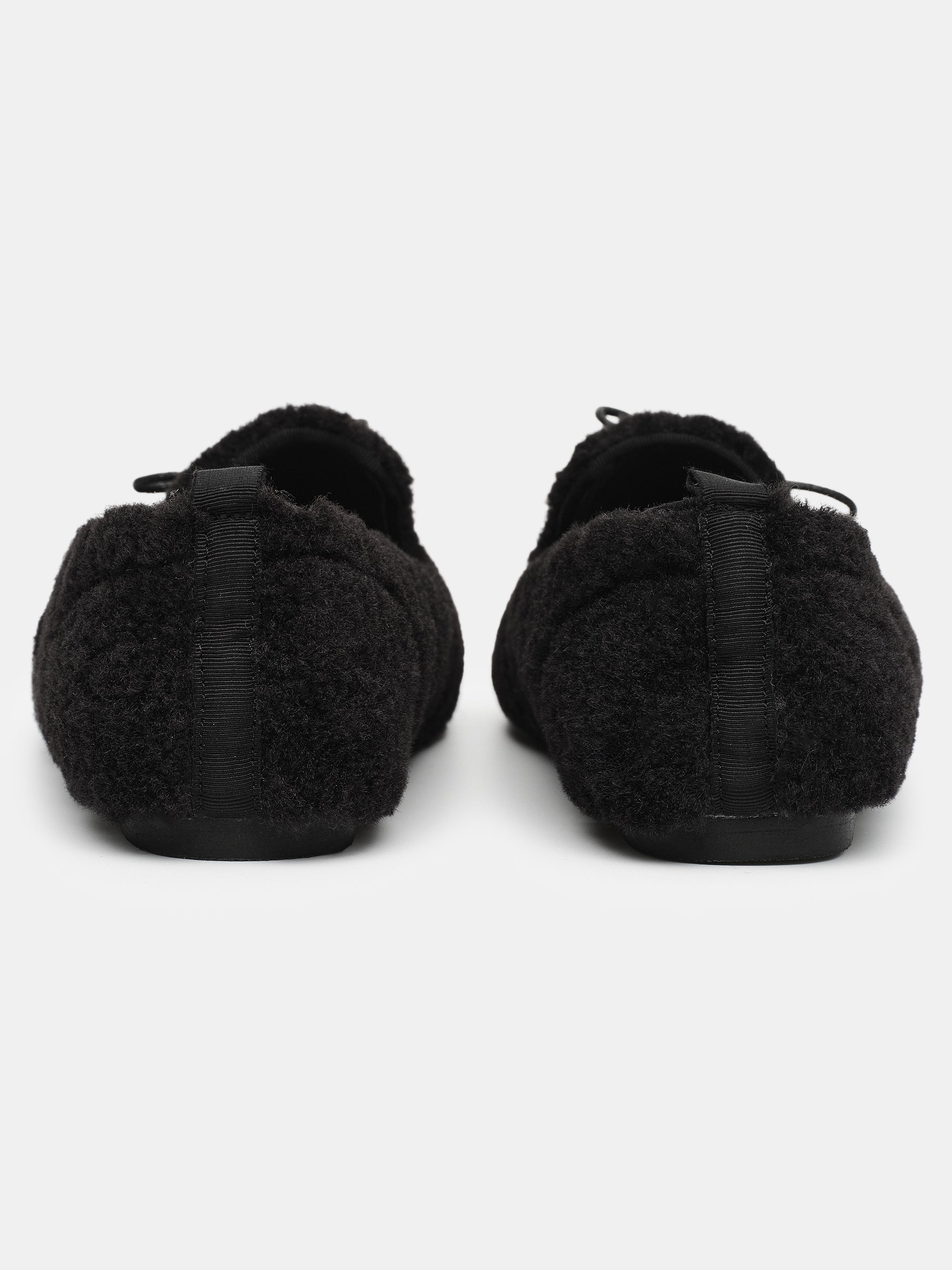 Shearling Moccasin Loafers, Black