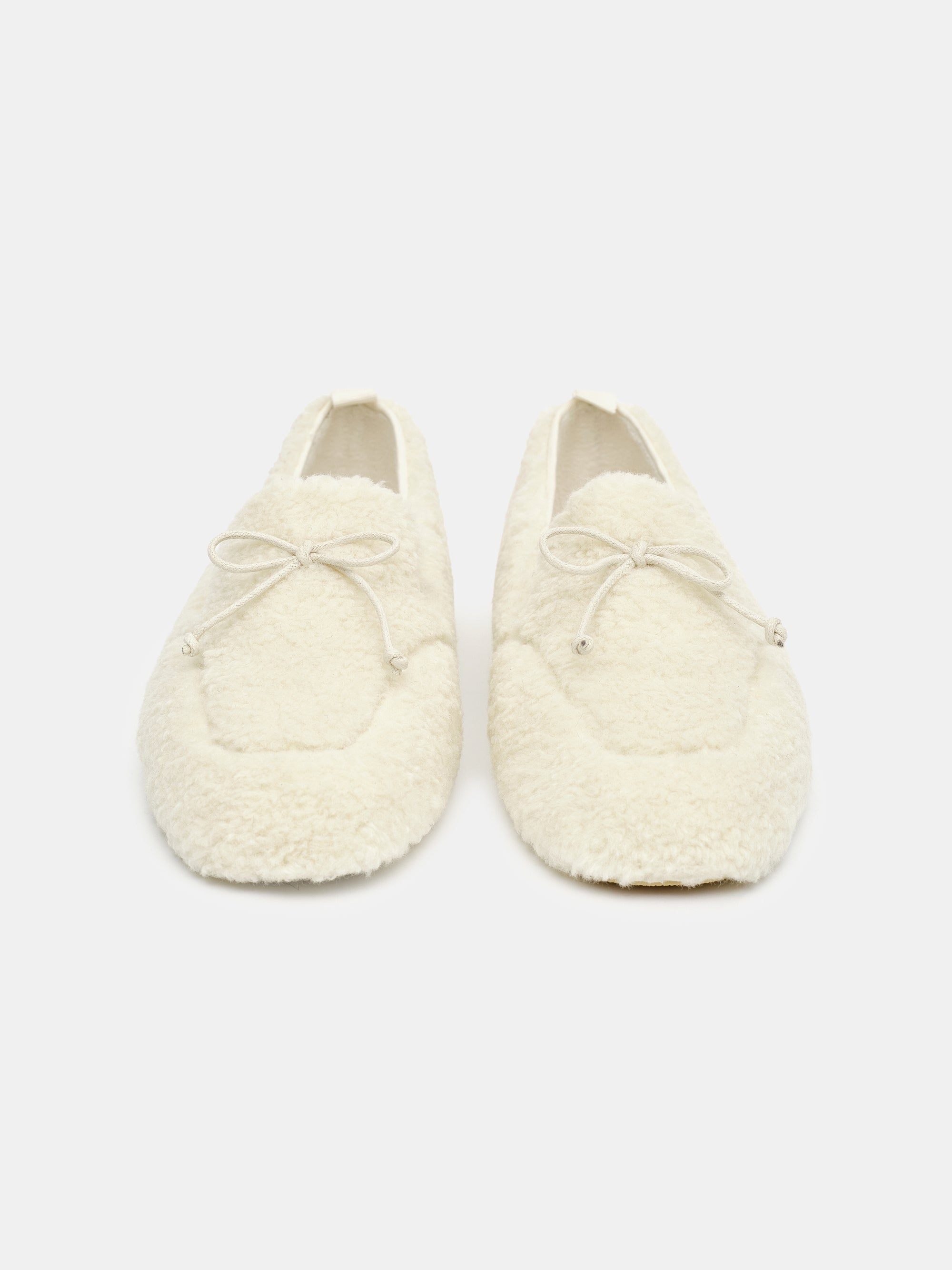 Shearling Moccasin Loafers, Ivory