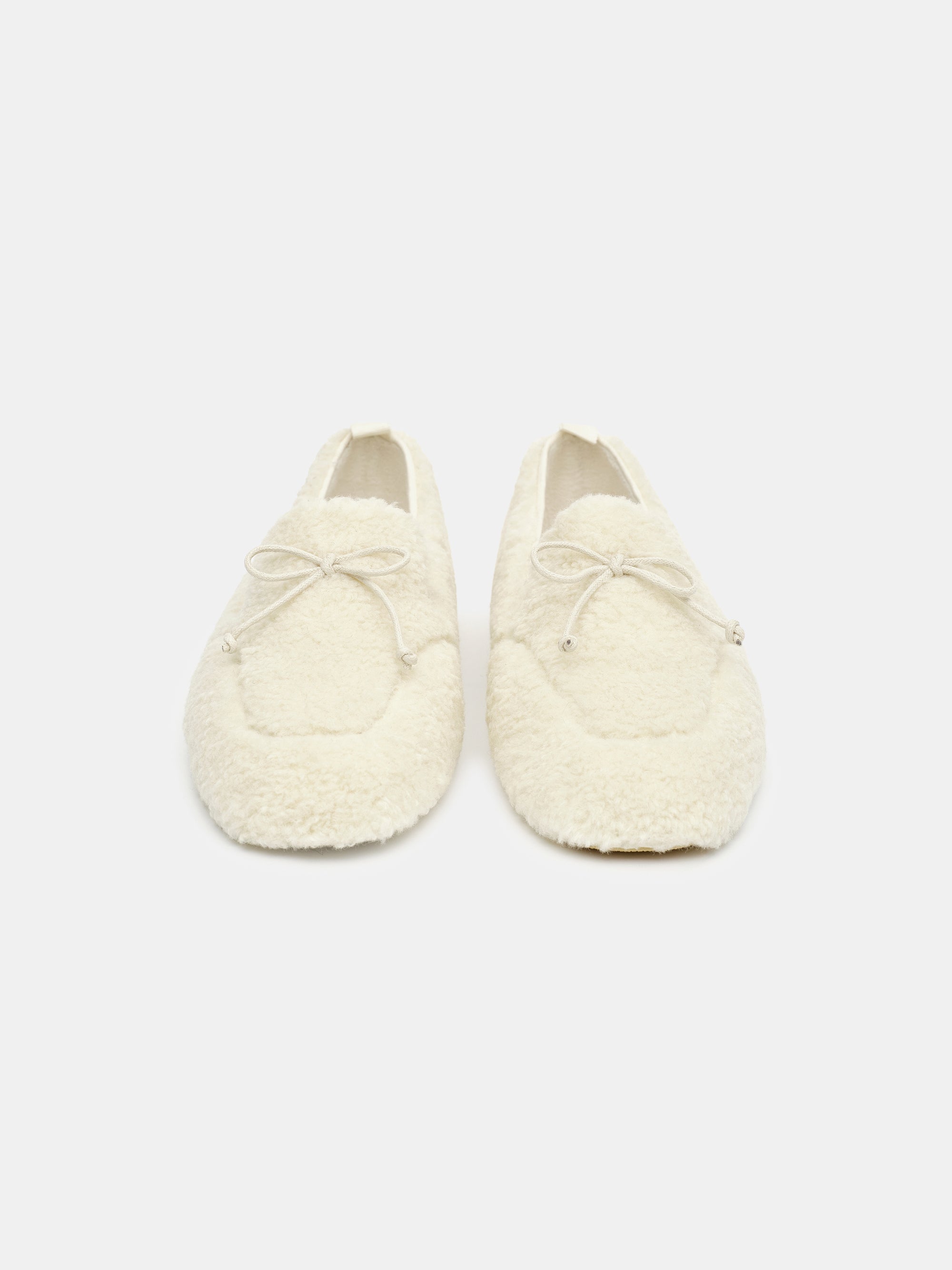 Shearling Moccasin Loafers, Ivory