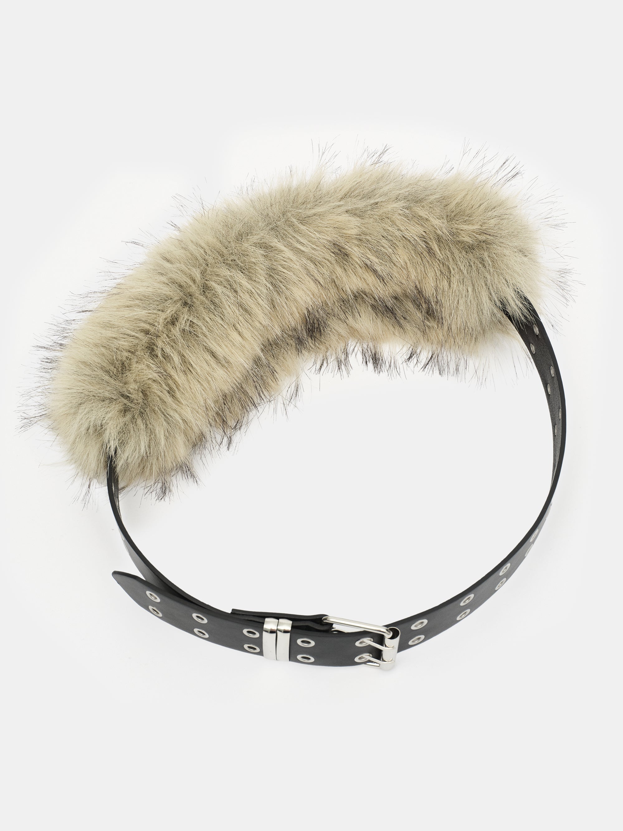 Faux-Fur Belt, Brown