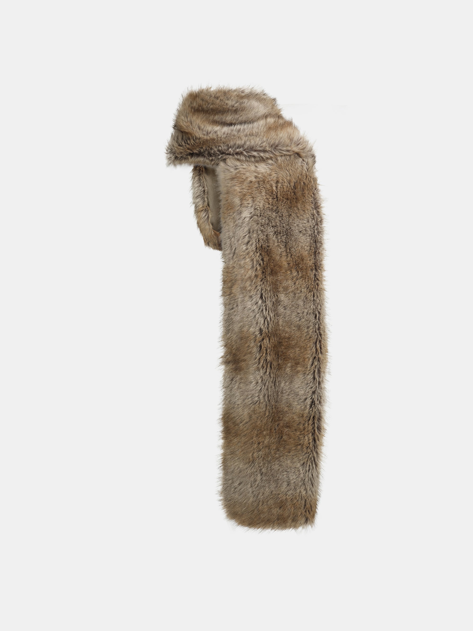Faux Shearling Scarf, Brown