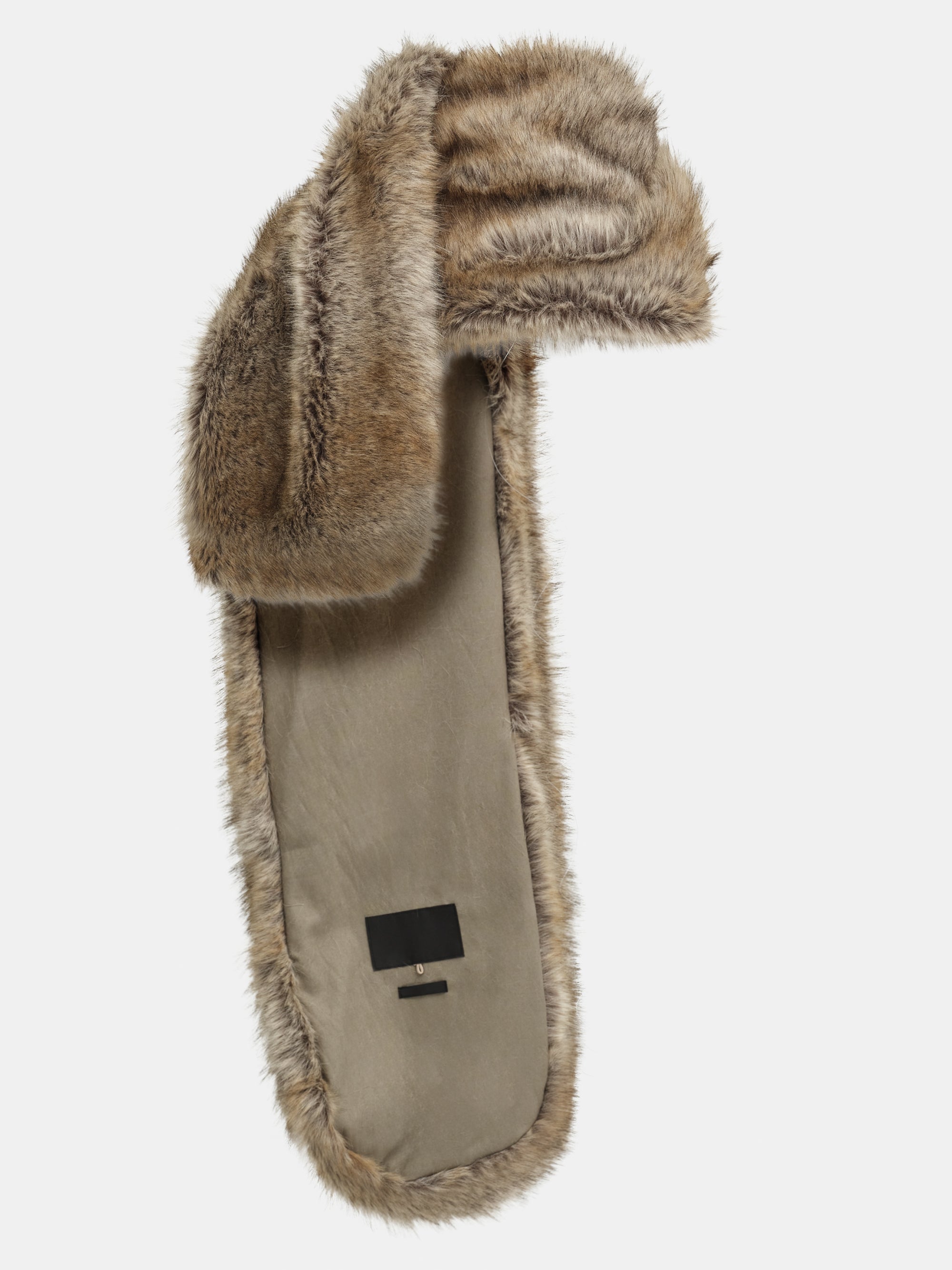 Faux Shearling Scarf, Brown