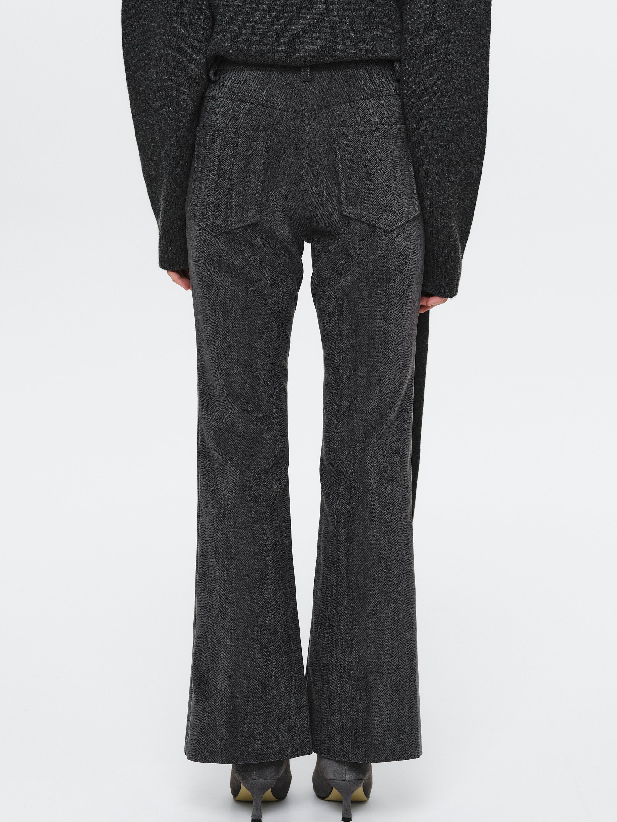 Tailored Corduroy Velvet Pants, Charcoal