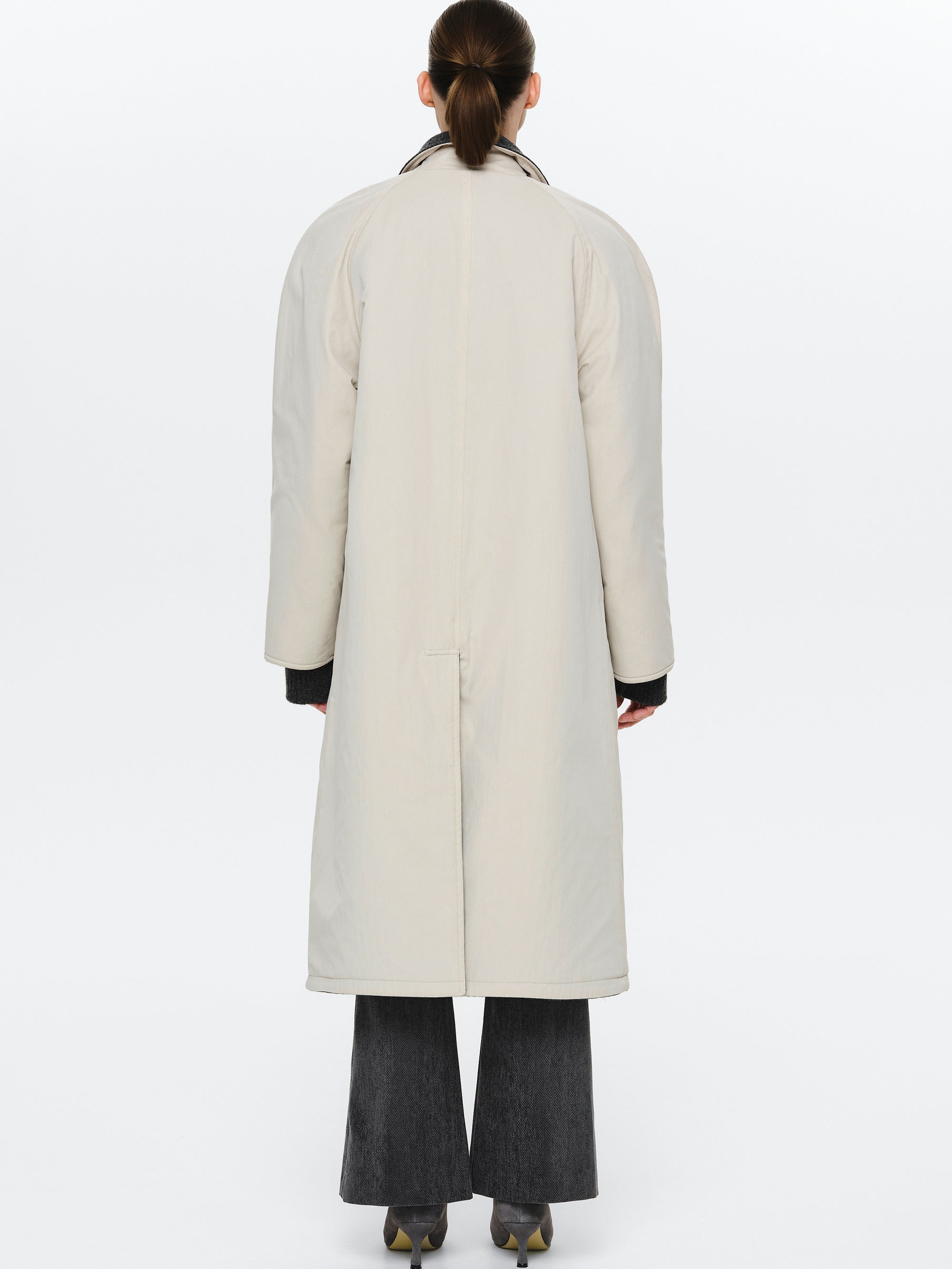 Reversible Wool Coat, Charcoal