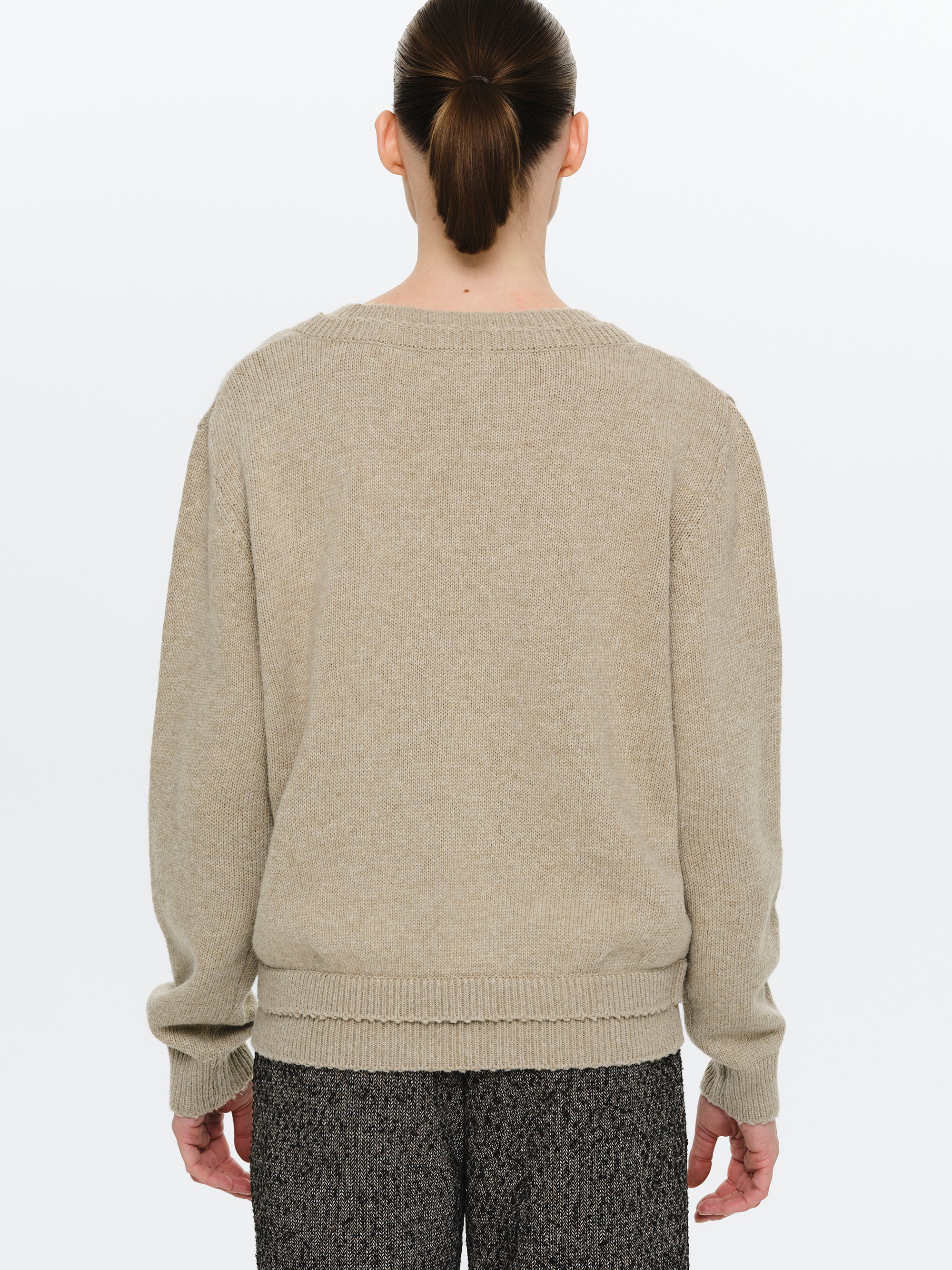 Double Layered Sweater, Beige