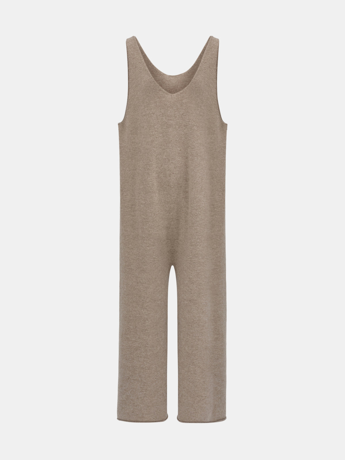 Aligi Wool-Cashmere Blend Jumpsuit, Beige