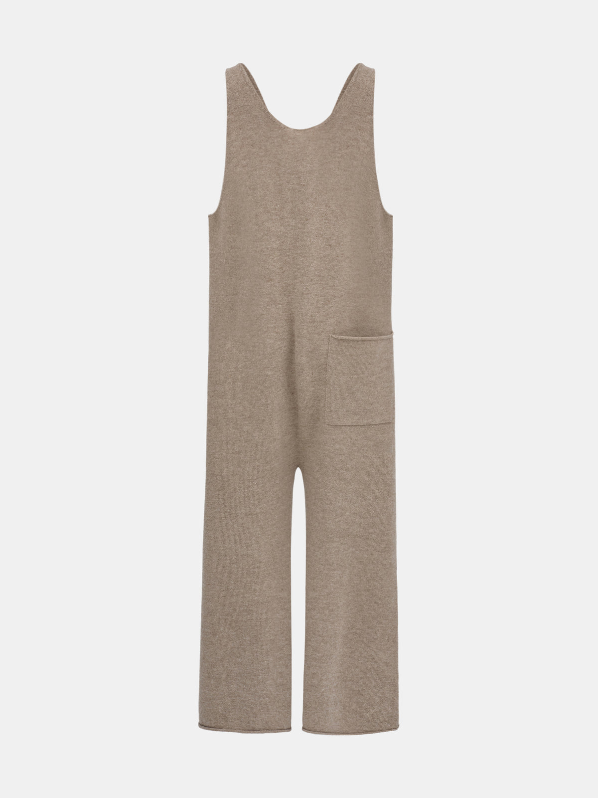 Aligi Wool-Cashmere Blend Jumpsuit, Beige