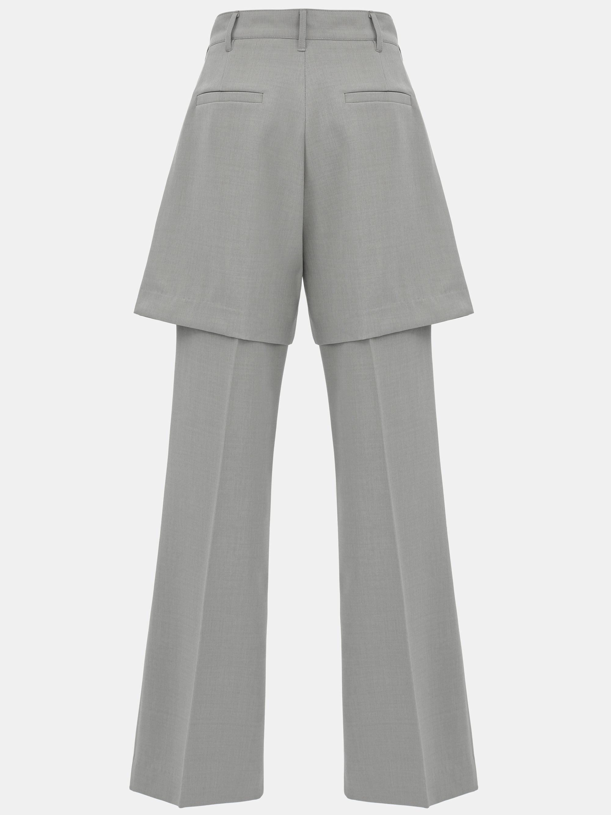 Calla Layered Trousers, Grey