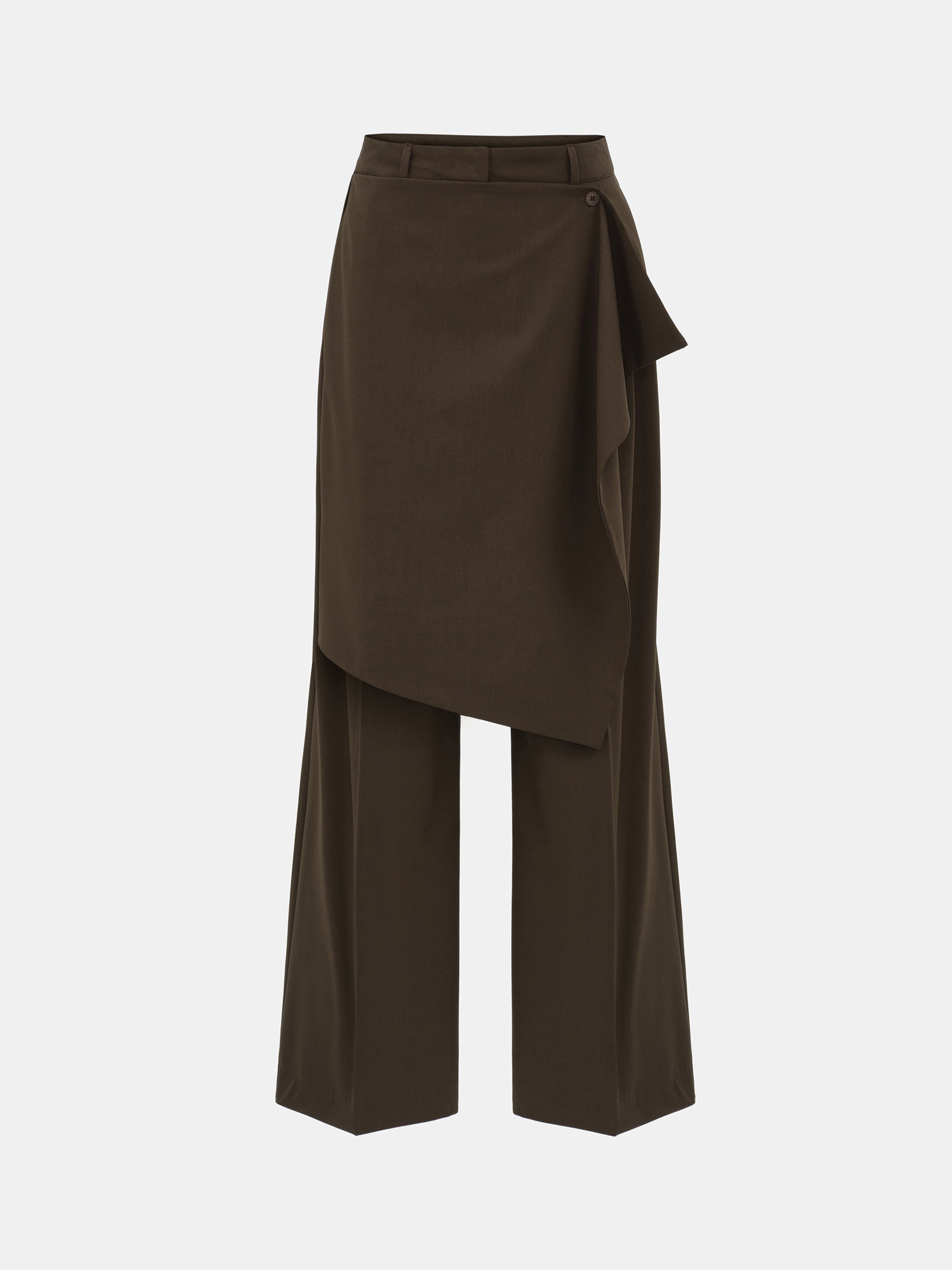 Hane Wide Pareo Trousers, Brown