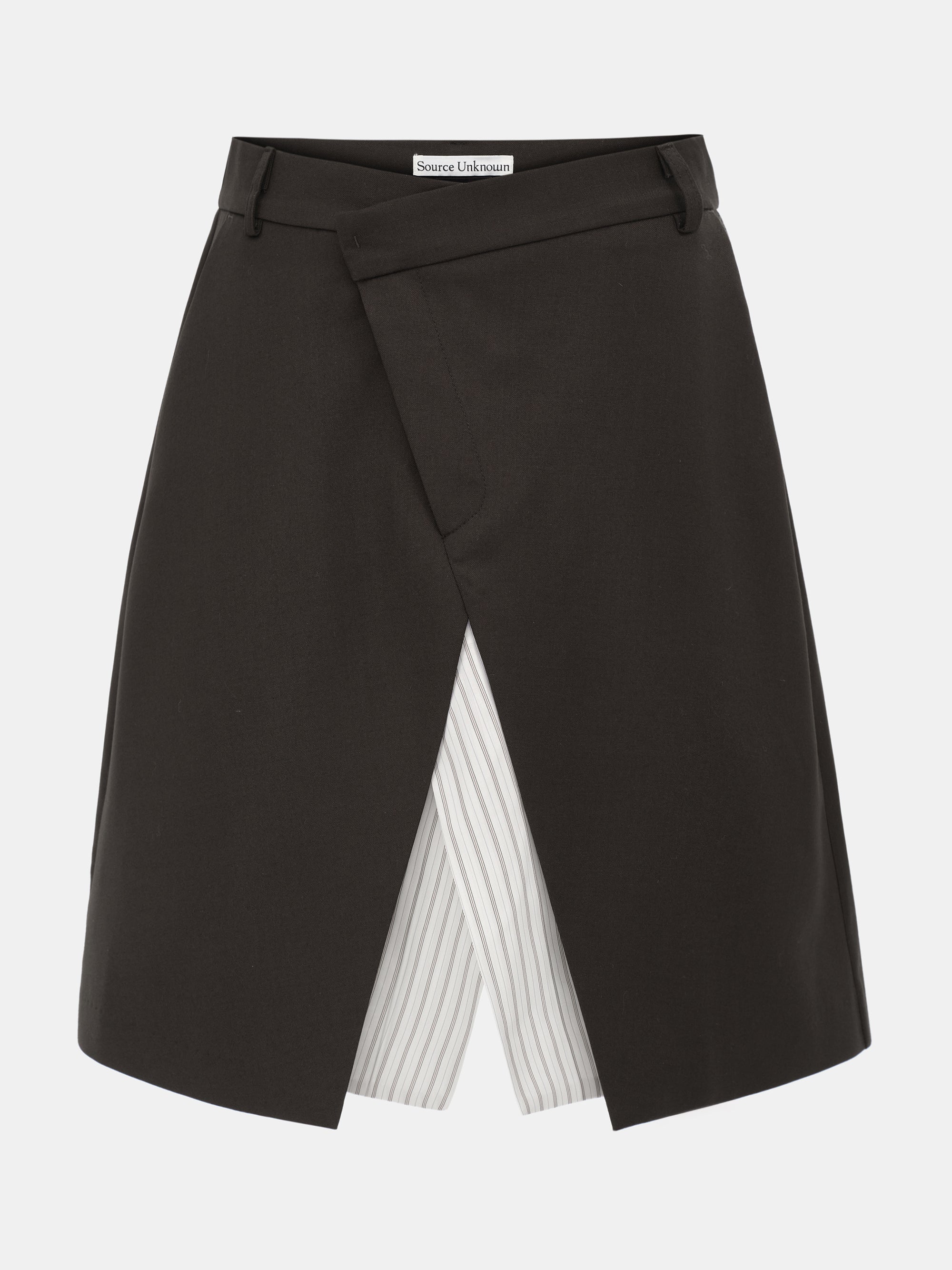Maia Layered Wrap Midi Skirt, Brown
