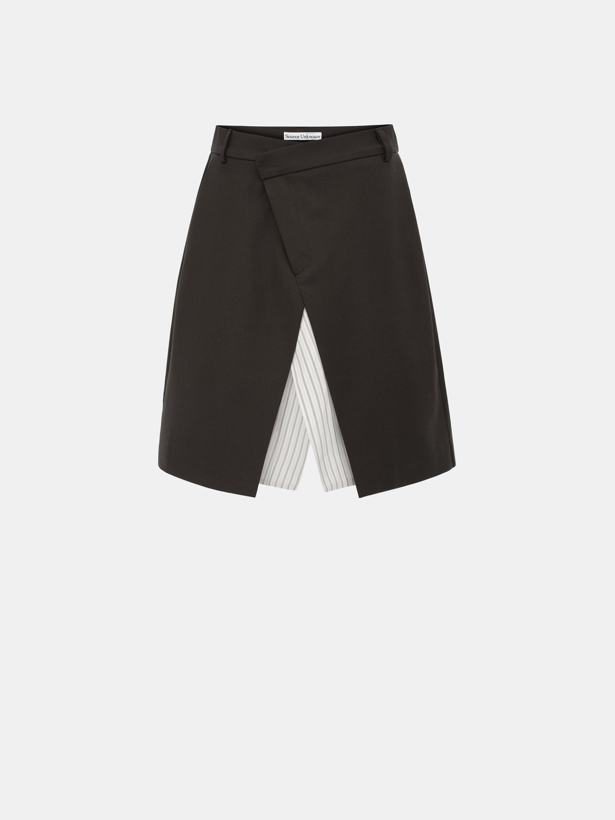 Maia Layered Wrap Midi Skirt, Brown