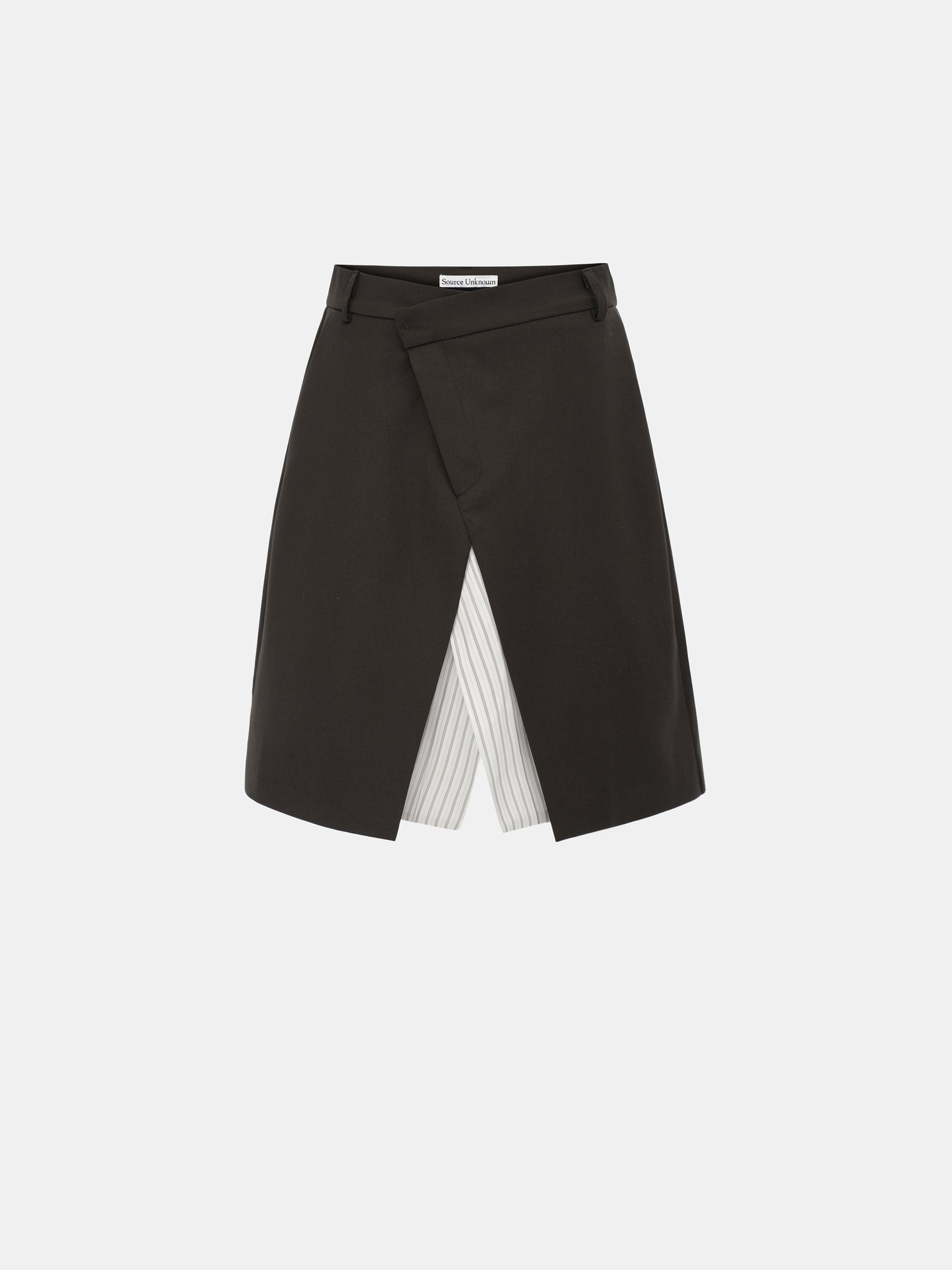 Maia Layered Wrap Midi Skirt, Brown