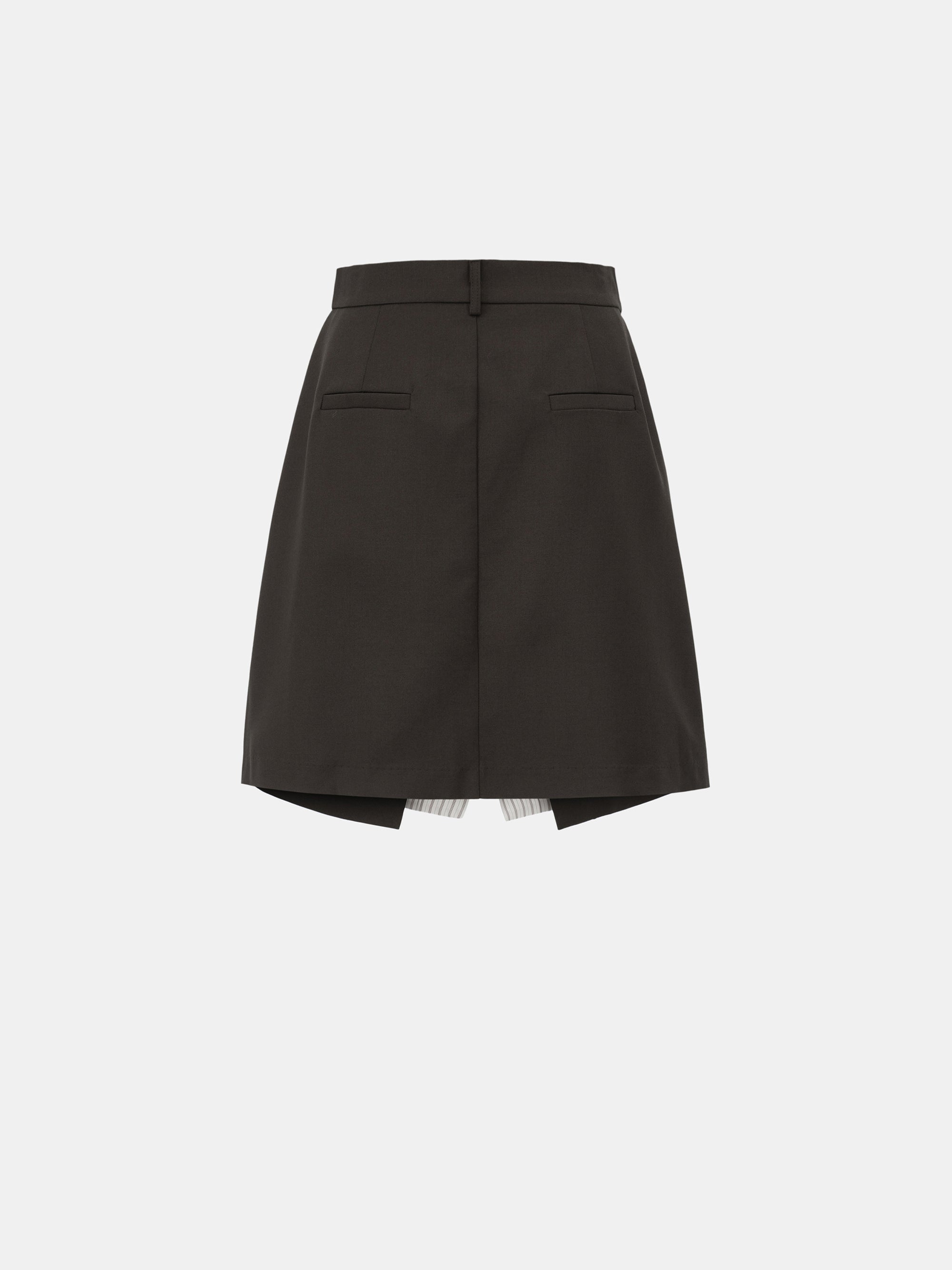 Maia Layered Wrap Midi Skirt, Brown