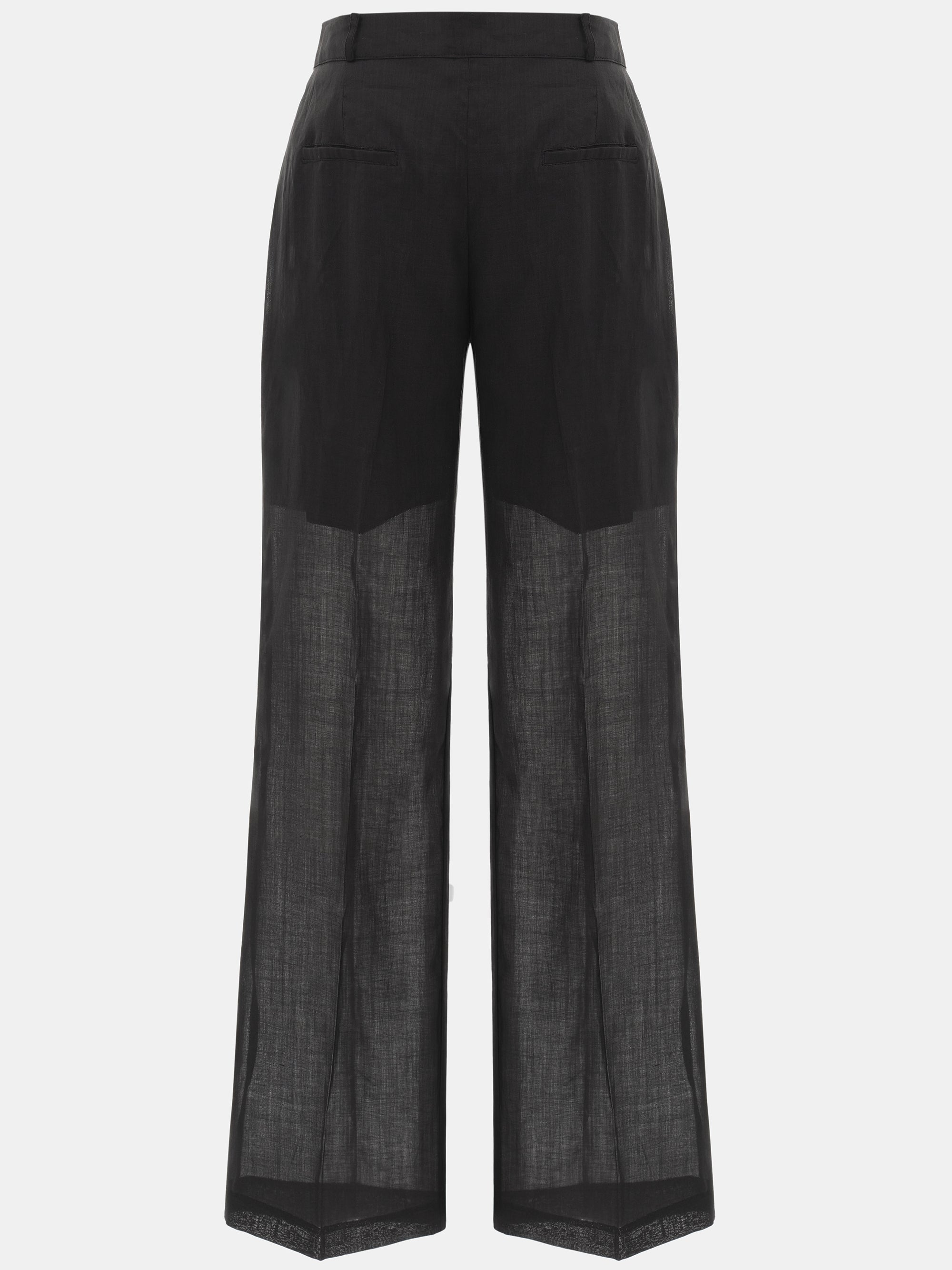 Arny Semi-Sheer Linen Pants, Black