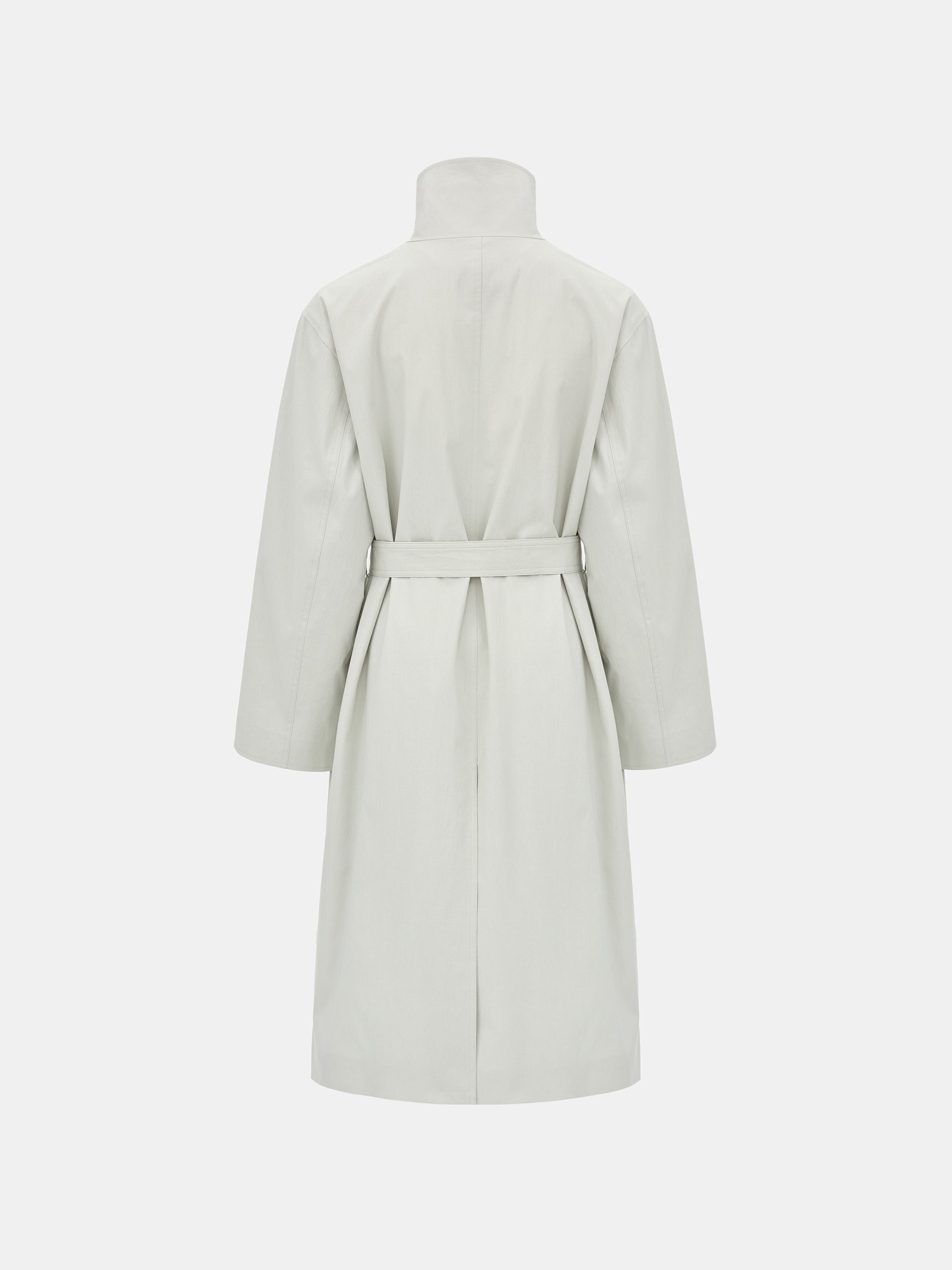 Paolo High-Neck Trench Coat, Beige