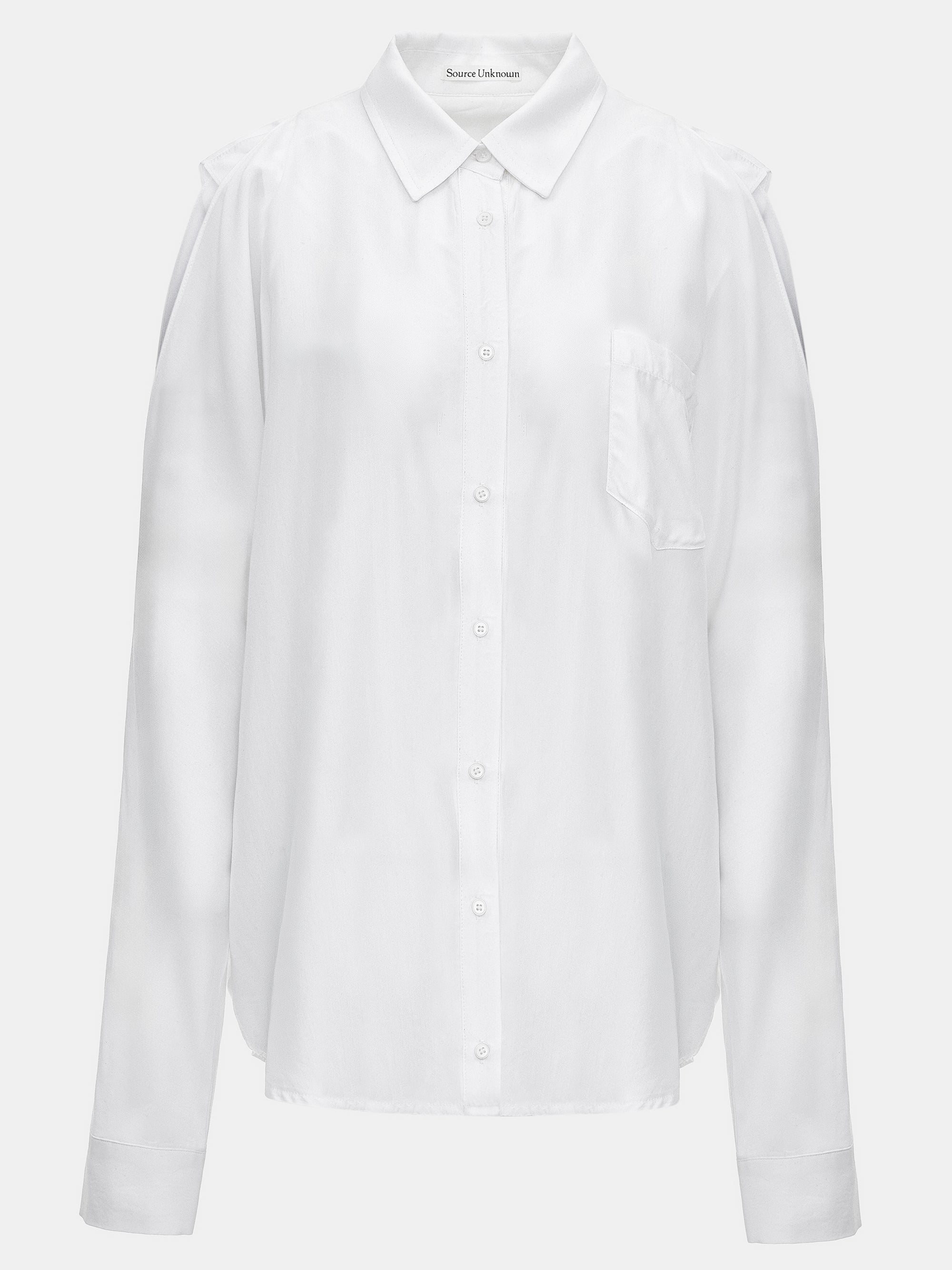 Baya Open Shoulder Fluid Shirt, White