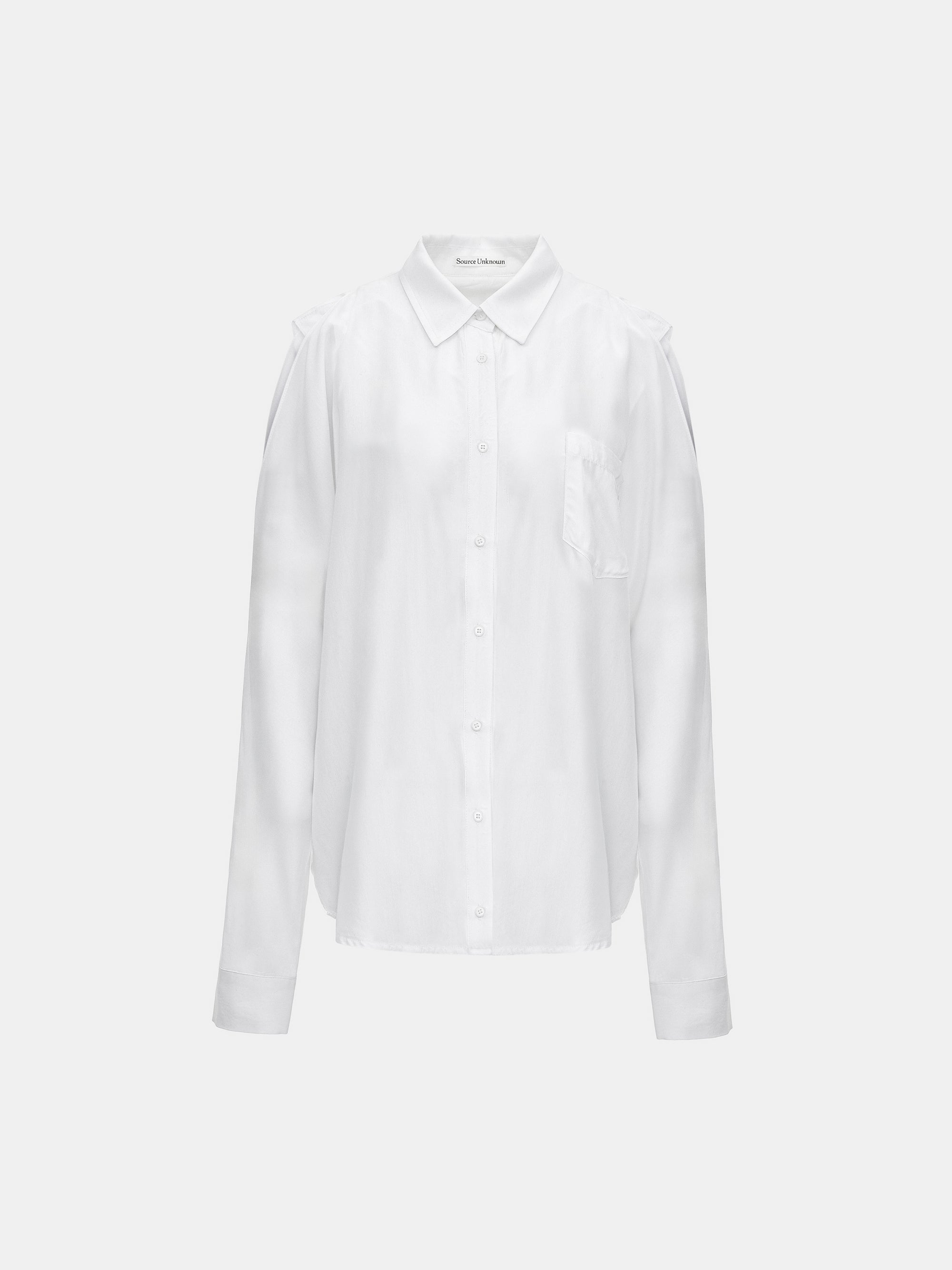 Baya Open Shoulder Fluid Shirt, White