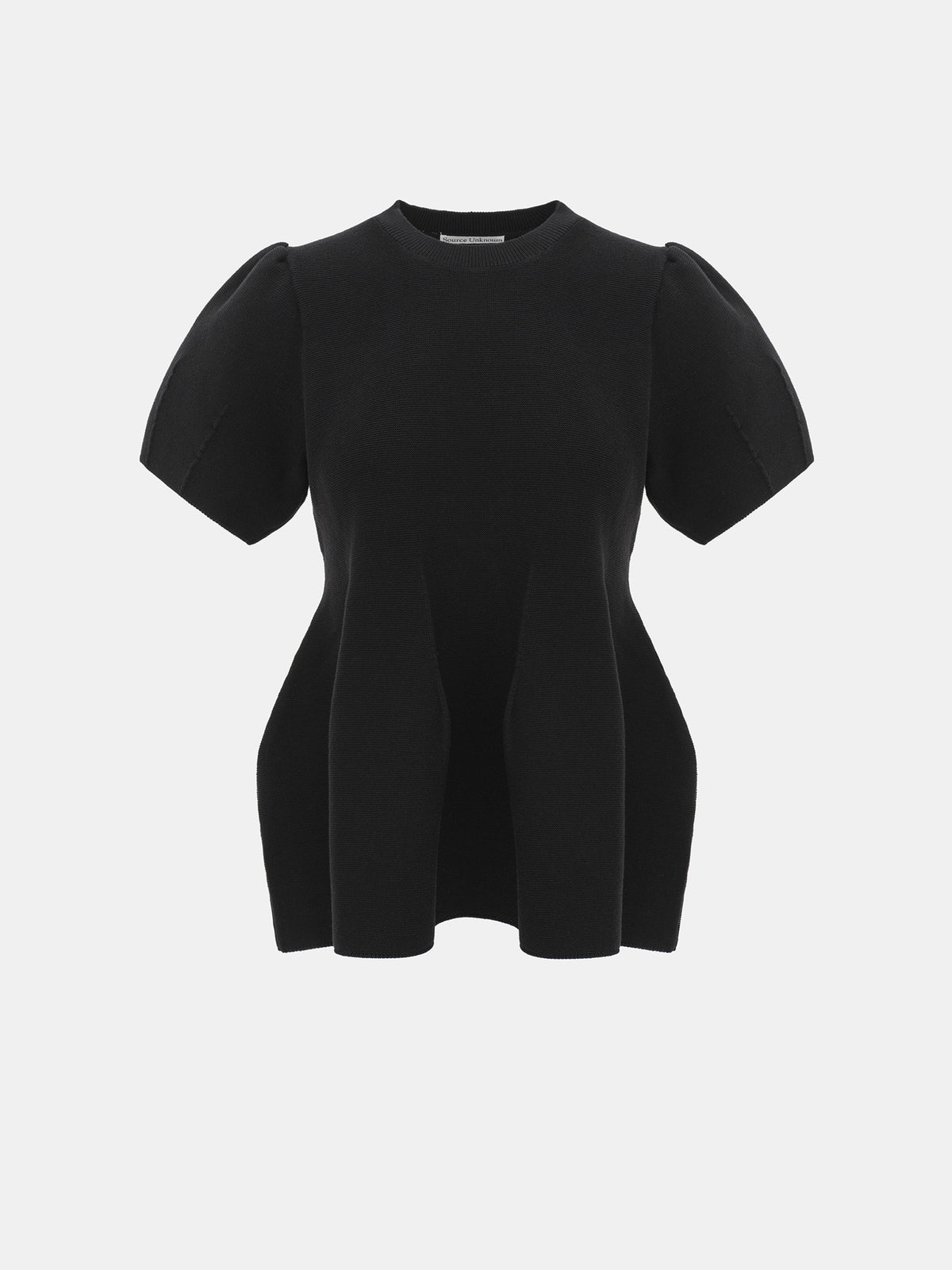Givston Puff Sleeve Tulip Top, Black