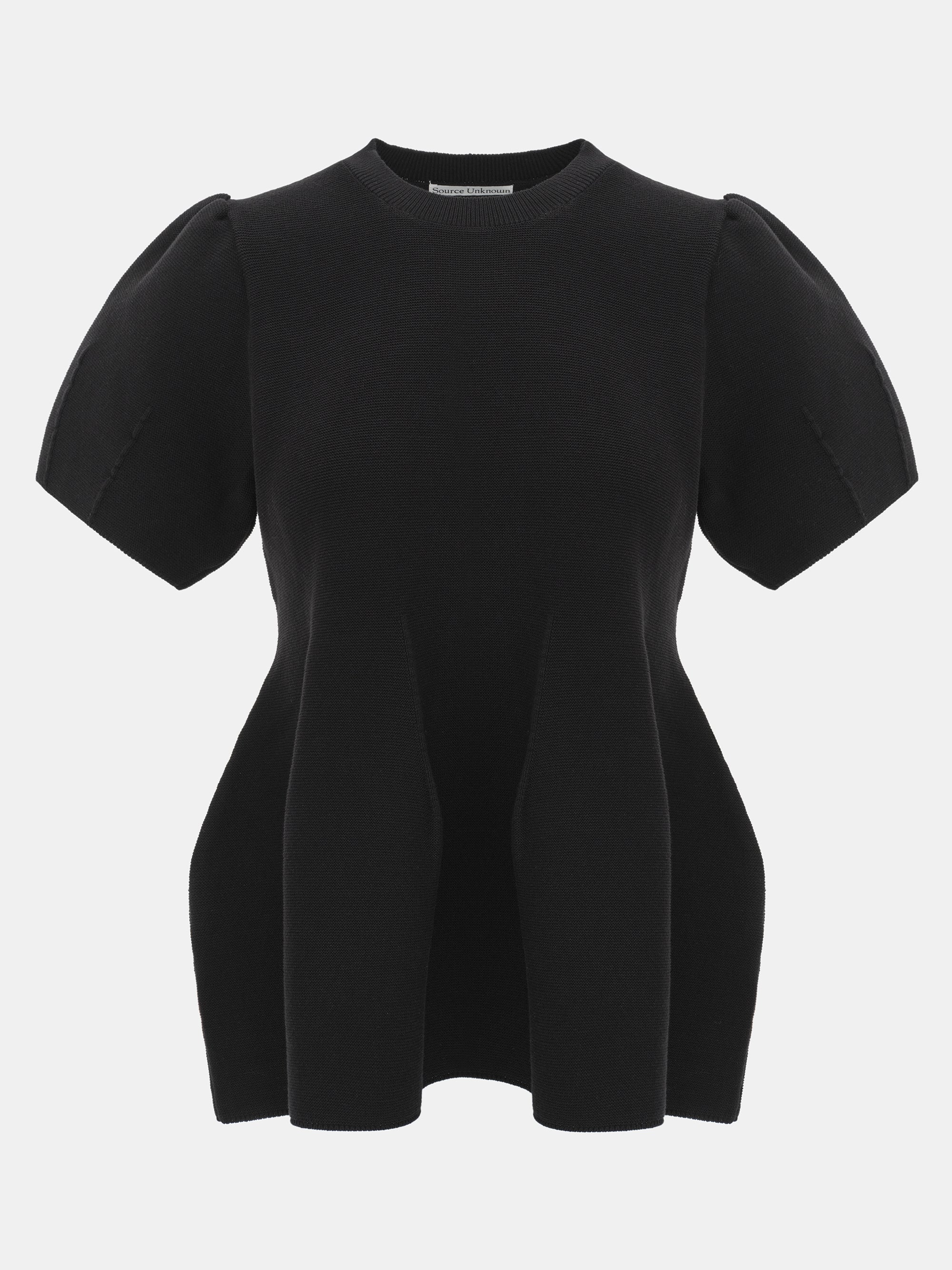 Givston Puff Sleeve Tulip Top, Black