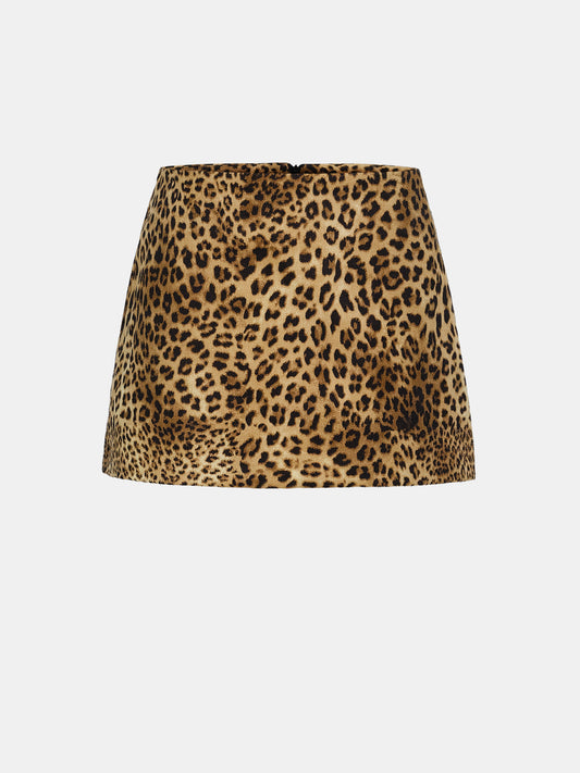 Anouk Leopard Print Skirt, Brown