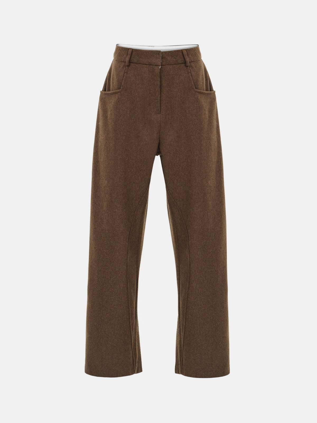Roanna Wool-Blend Trousers, Brown