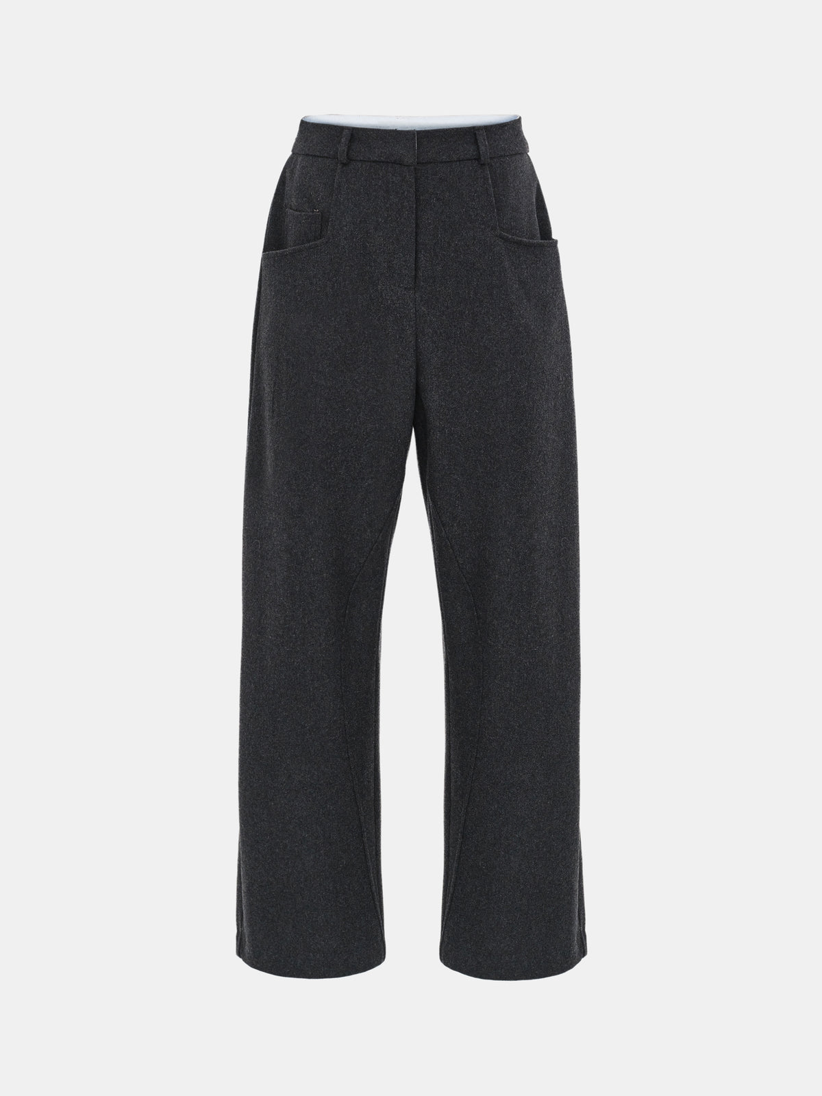 Roanna Wool-Blend Trousers, Charcoal