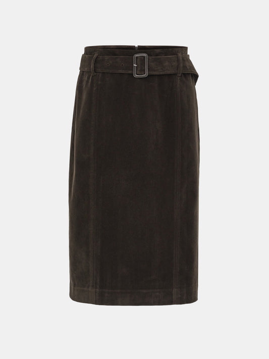 Segura Belted Skirt, Brown
