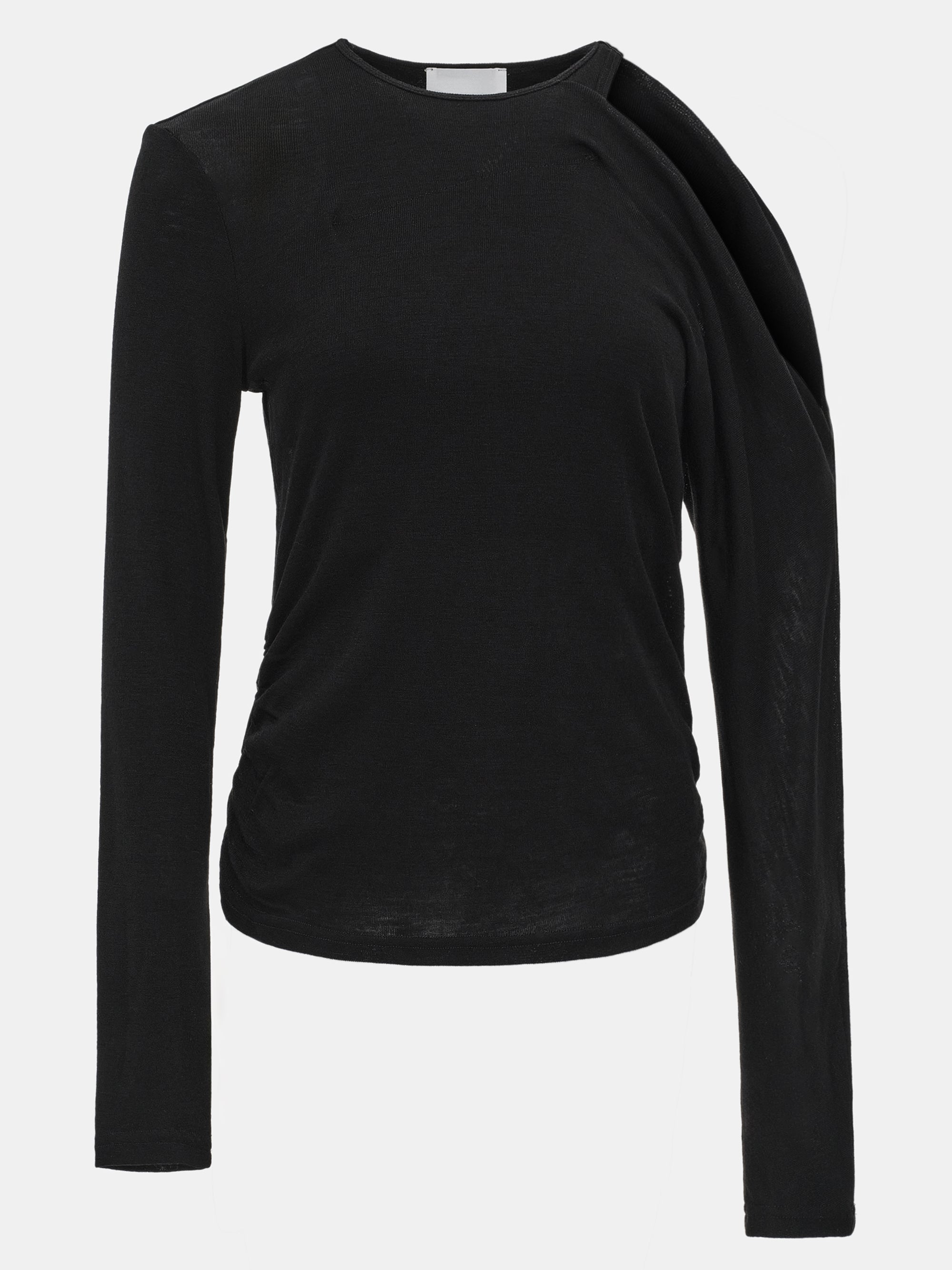 Double Layered Semi-Sheer Top, Black