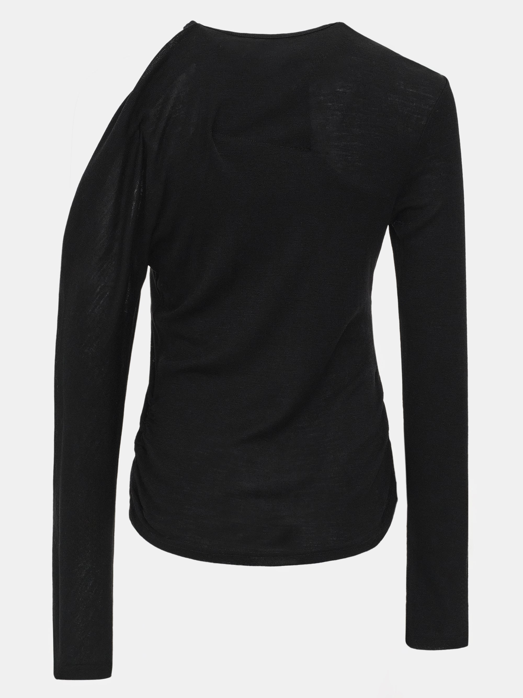 Double Layered Semi-Sheer Top, Black